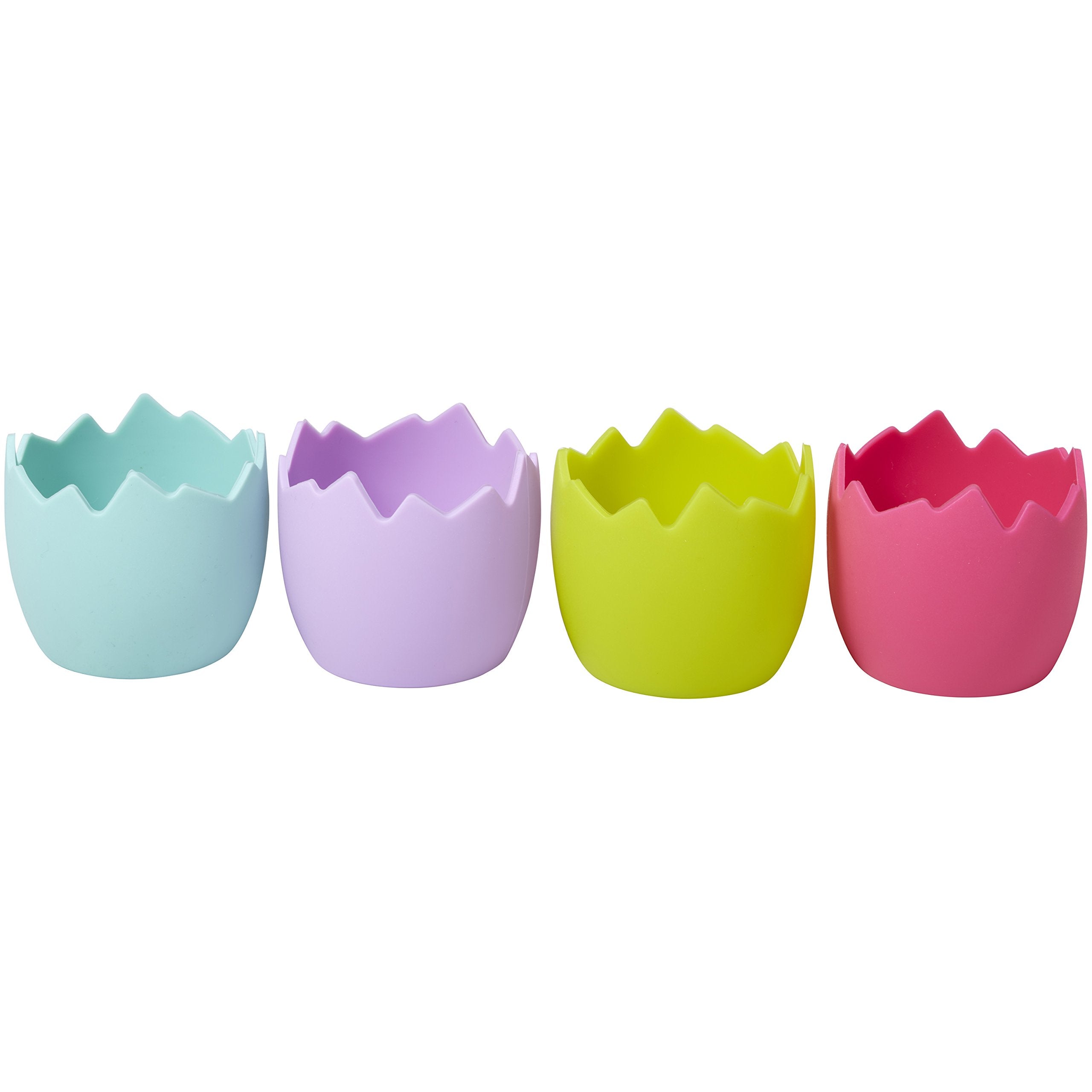 Wilton 4 Pieces Hatched Jumbo Silicone Treat Cup  7.5 x 7 cm  Multicolour