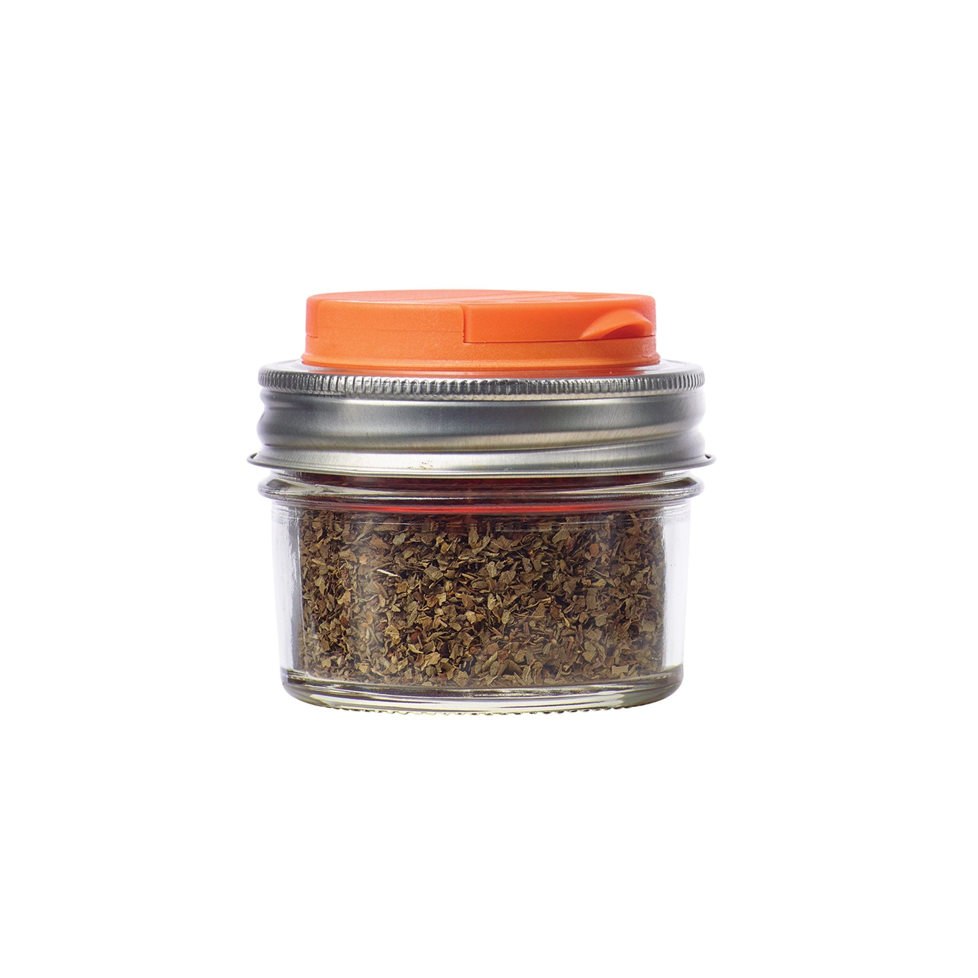 Jarware Spice Lids For Regular Mouth Mason Jars, Set Of 2, Orange And Blue