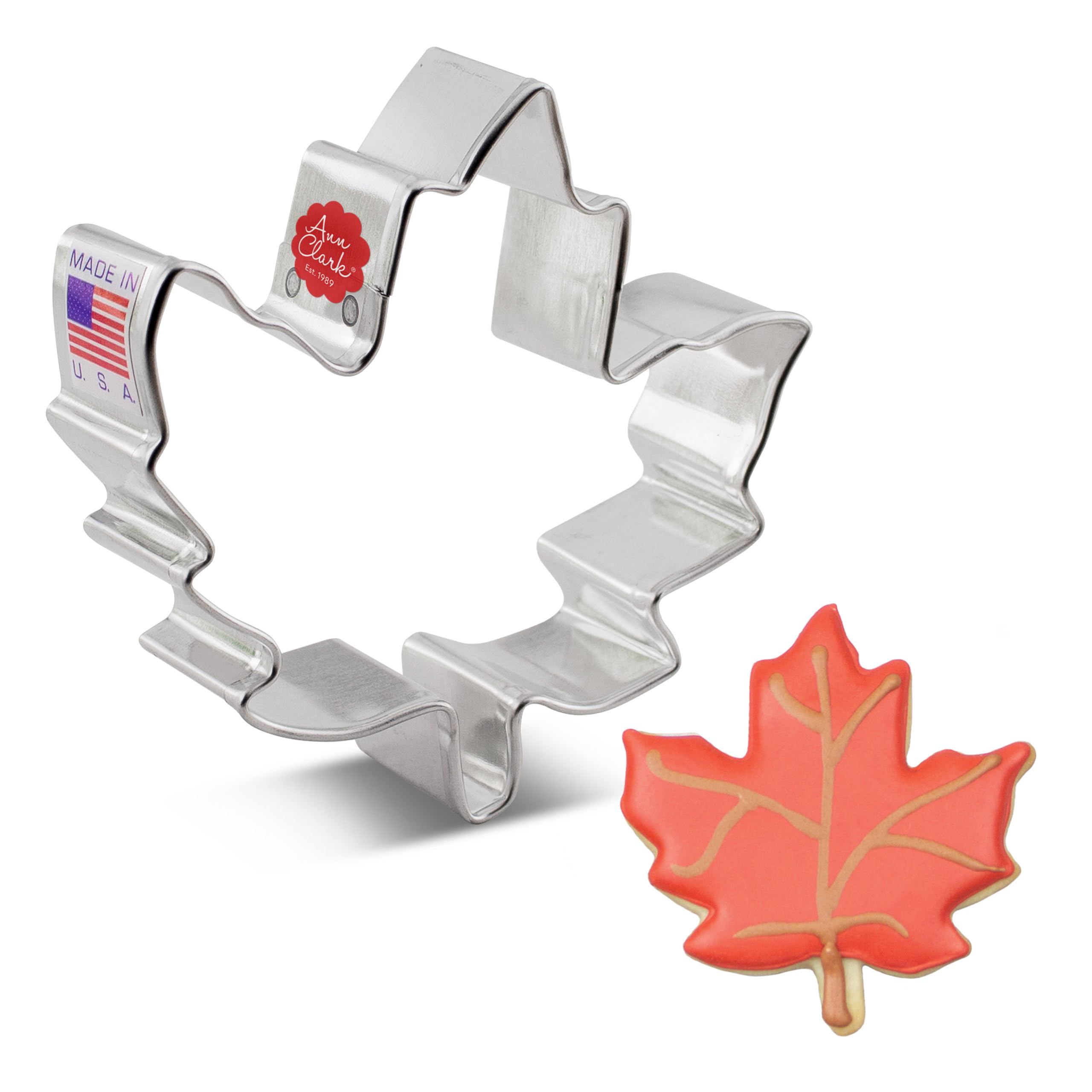 Maple Leaf Cookie Cutter 3.25'' Made In Usa By Ann Clark