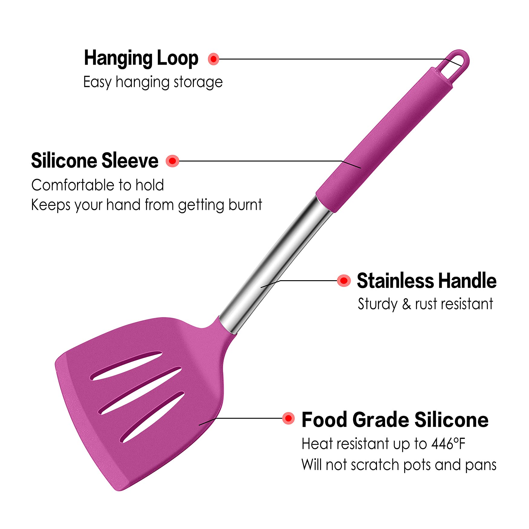 LIANYU 15-Piece Kitchen Cooking Utensils Set with Holder  Silicone Kitchen Tools Stainless Steel Handle  Slotted Spatula Spoon Turner Tong Whisk Brush for Cooking  Colorful