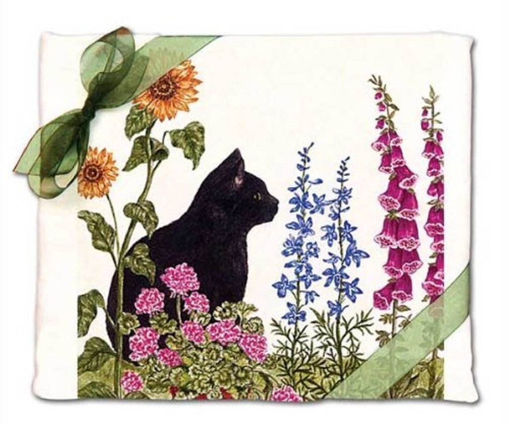 Alice'S Cottage Ac3414 Black Cat Flour Sack Towel (Set Of 2)