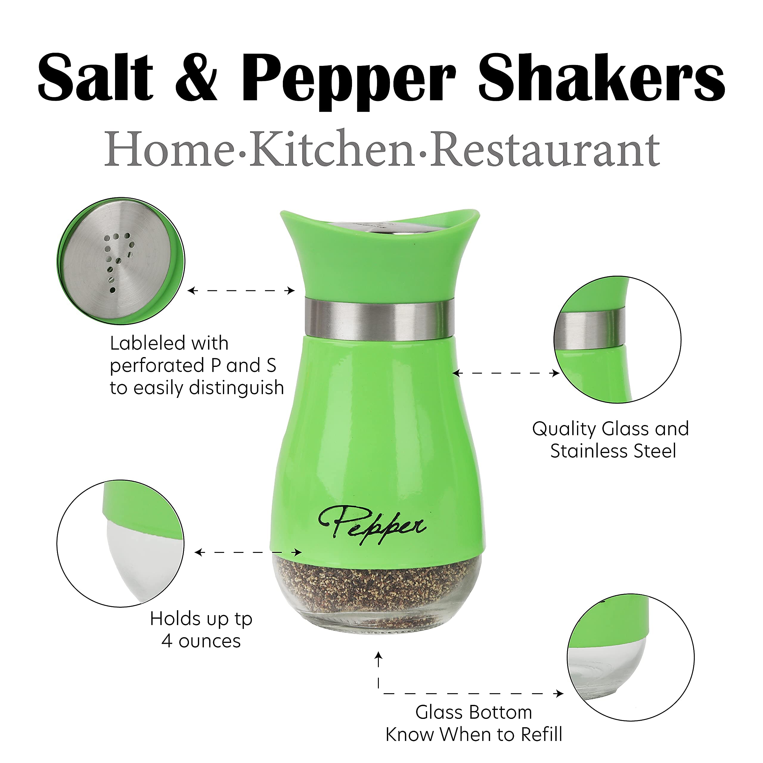 Basic Salt & Pepper Shakers - Green