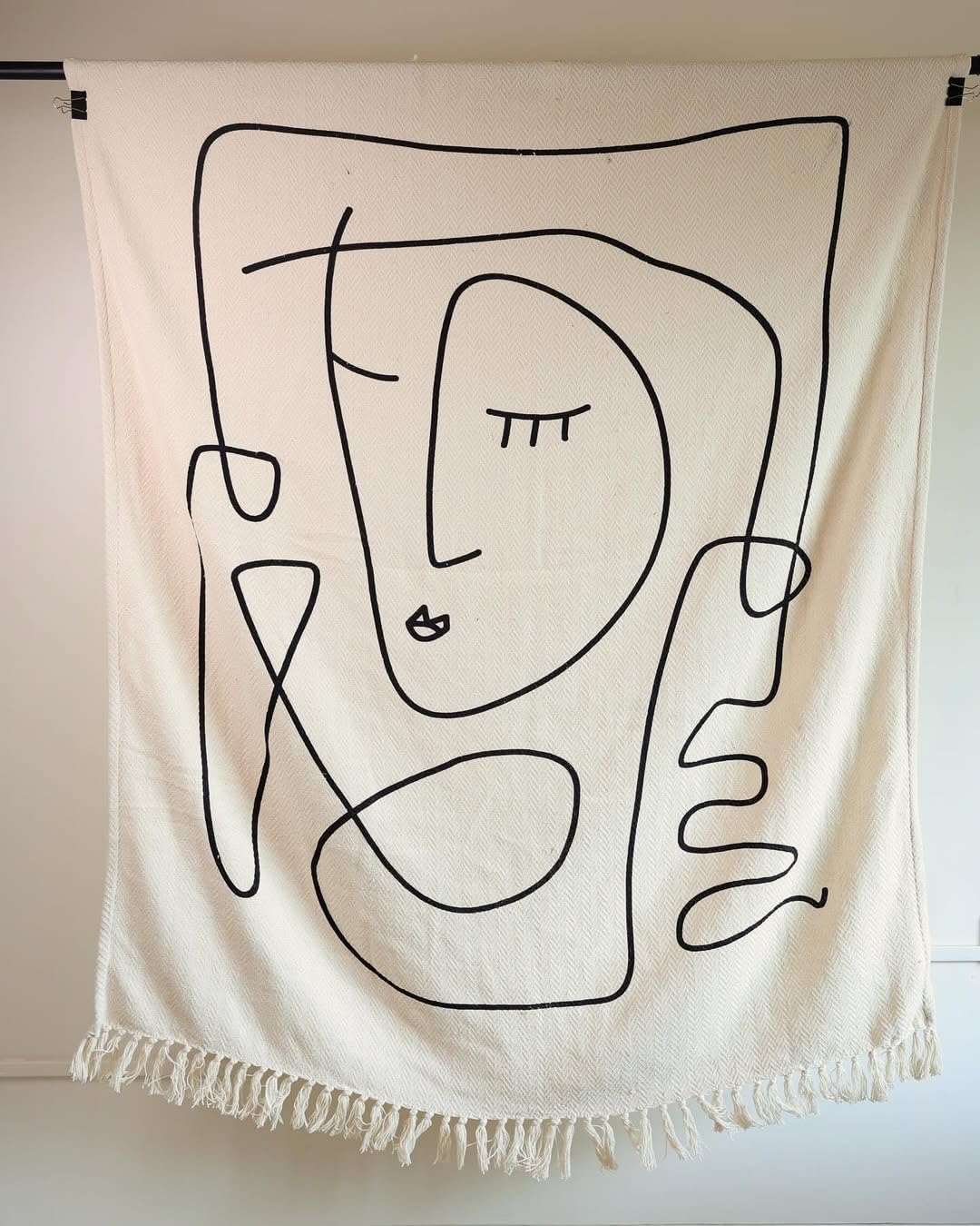 Sashaa World Cotton Printed Women Face Woven Throw|Cozy Blanket For Your Living Room, Sofa, Bed And Chair|130X180 Cm| Tc - 180, 