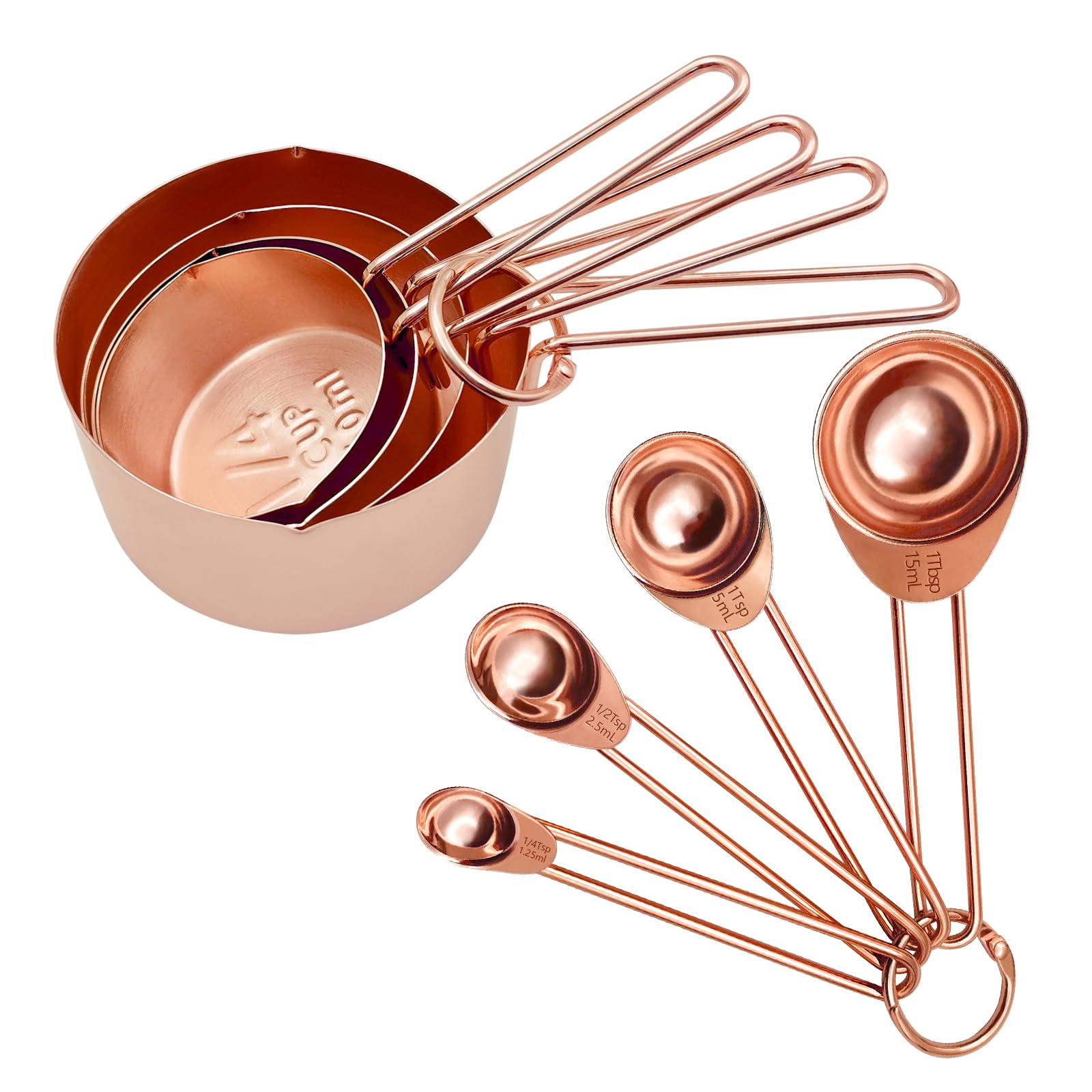 Stainless Steel Measuring Cups And Spoons Set Kitchen Accessories Stackable Metal Measuring Cups And Metal Measuring Spoons Set