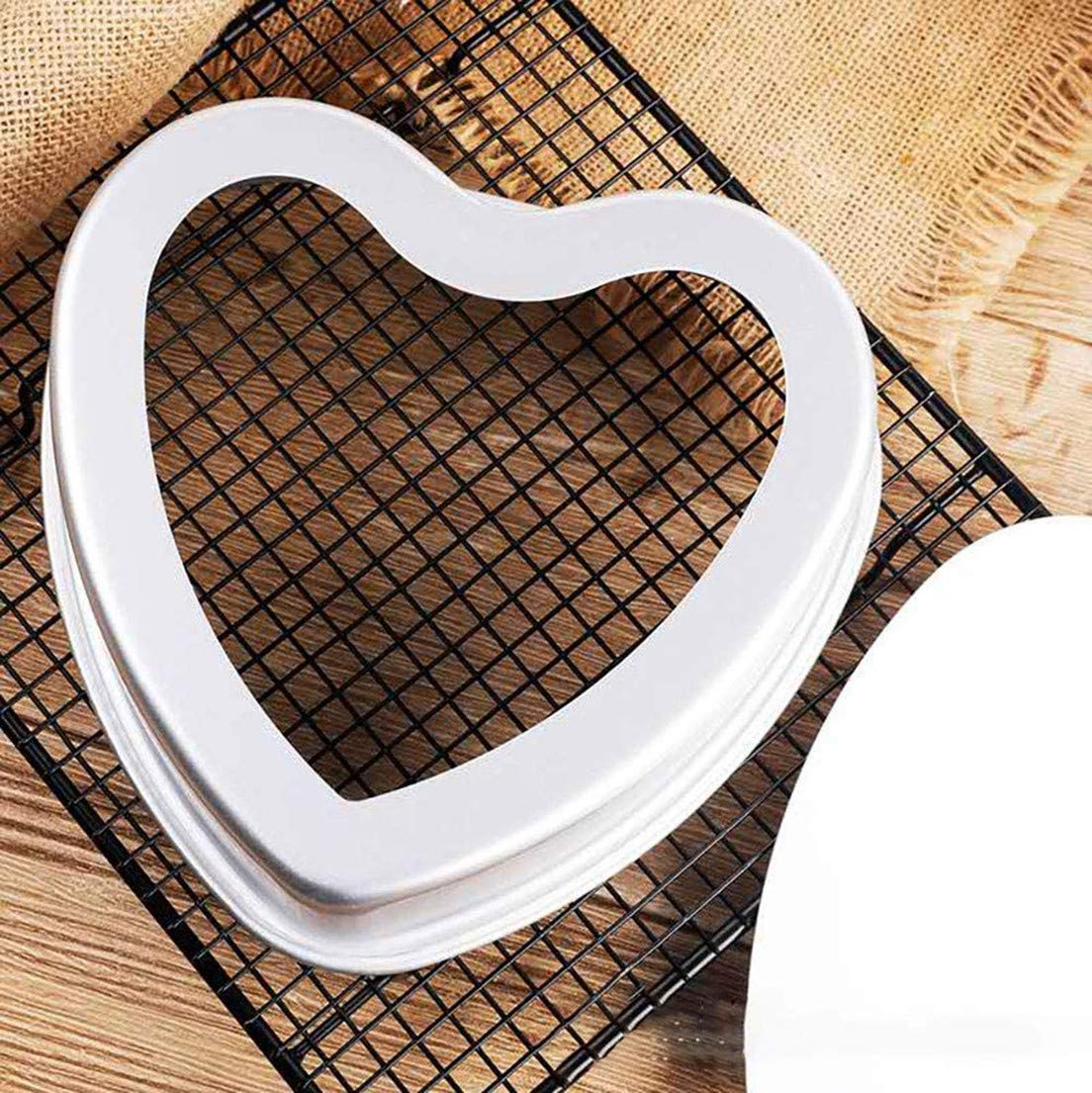 Xkong Heart-Shaped Cake Panheart Shaped Cake Mold,Heart Shaped Stainless Steel Mould,Removable Bottom Household And Kitchen Hear
