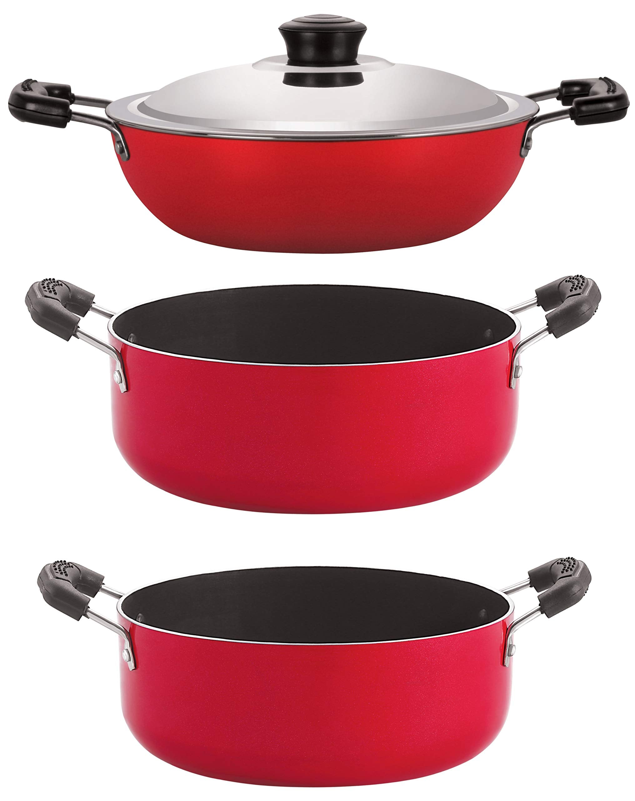 Nirlon Non Stick Coated Heat Resistance Pfoa Free Aluminium Kitchenware Gift Set, 3 Pieces(Dkd(J)_Cs20_Cs24)