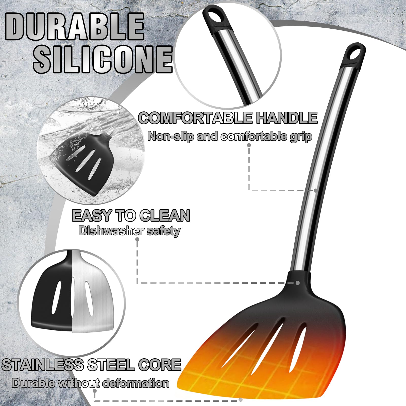 Kitchen Utensils Set-Umite Chef 34 Pcs Silicone Cooking Utensils Set For Nonstick Cookware-Silicone Spatulas Set, Stainless Stee