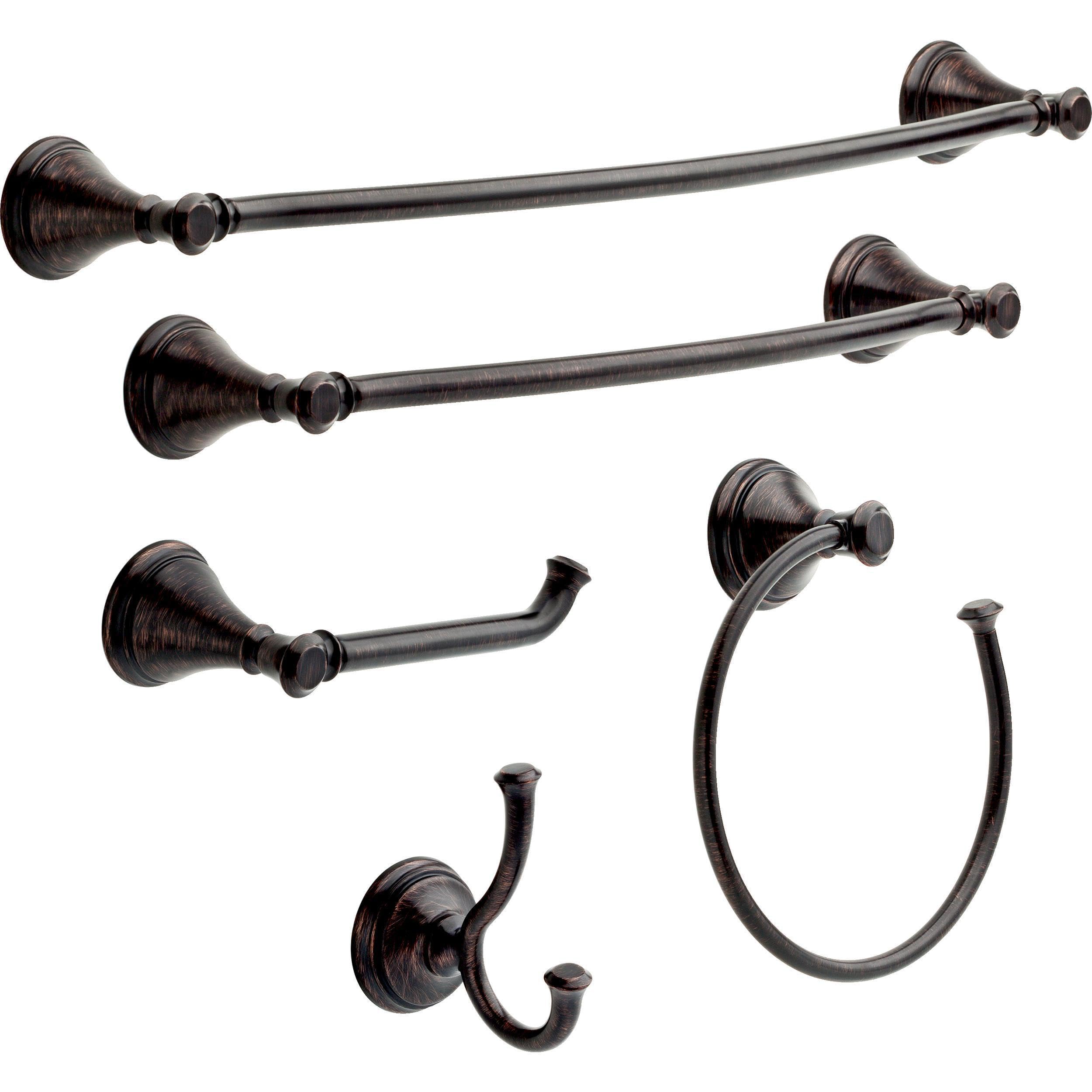 Delta 79735-Rb Cassidy Double Towel Hook, 3.88 X 2.50 X 3.88 Inches, Venetian Bronze