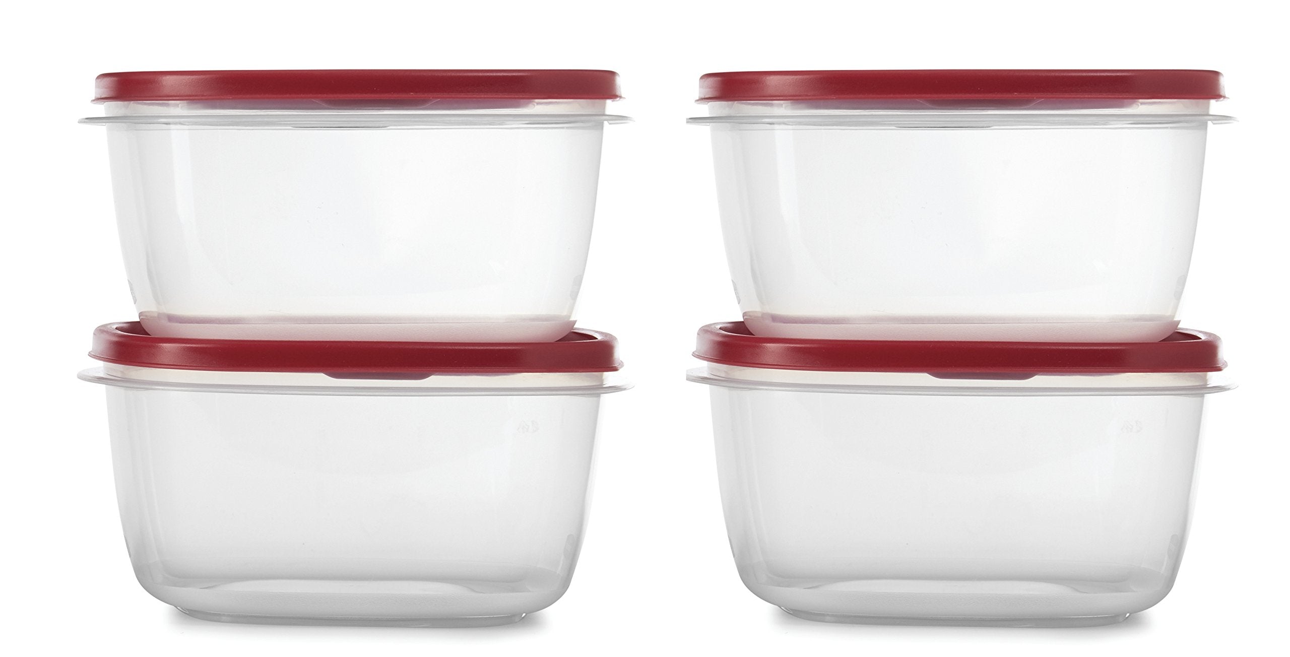 Rubbermaid Easy Find Lids Food Storage Container, 14 Cup, 4-Pack, Red