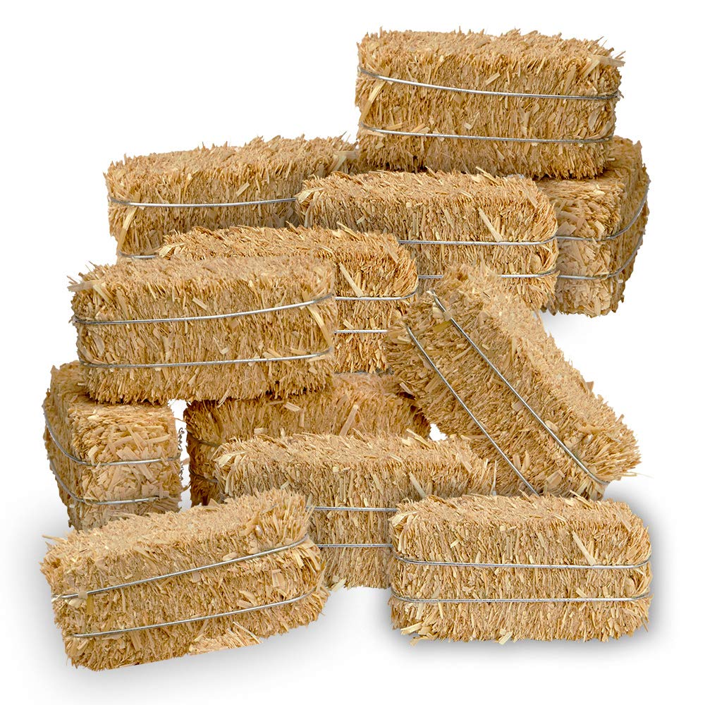 Floracraft 12 Piece Decorative Straw Bale 1 Inch X 1.25 Inch X 2.5 Inch Natural