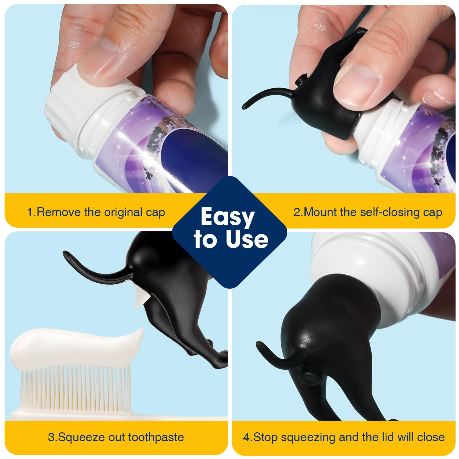 3-Pack Pooping Dog Butt Toothpaste Topper, Funny Toothpaste Dispenser, Creative Toothpaste Topper, Pooping Toothpaste Cap, Tooth