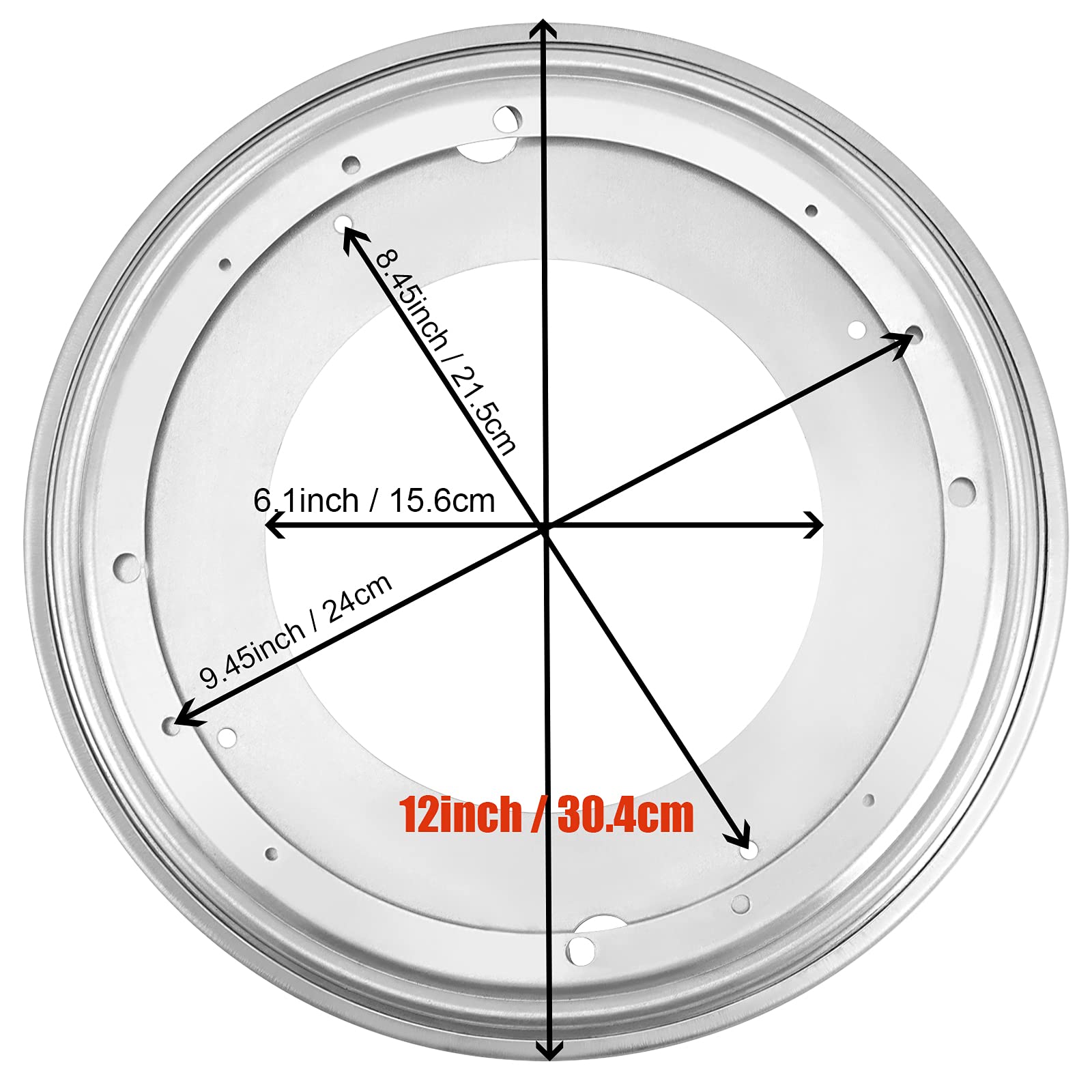 Hoigon 4 Pack 12 Inch Lazy Susan Hardware With Mounting Screws And Cork Spacers, 5/16'' Thick 360 Degree Rotating Turntable Bear