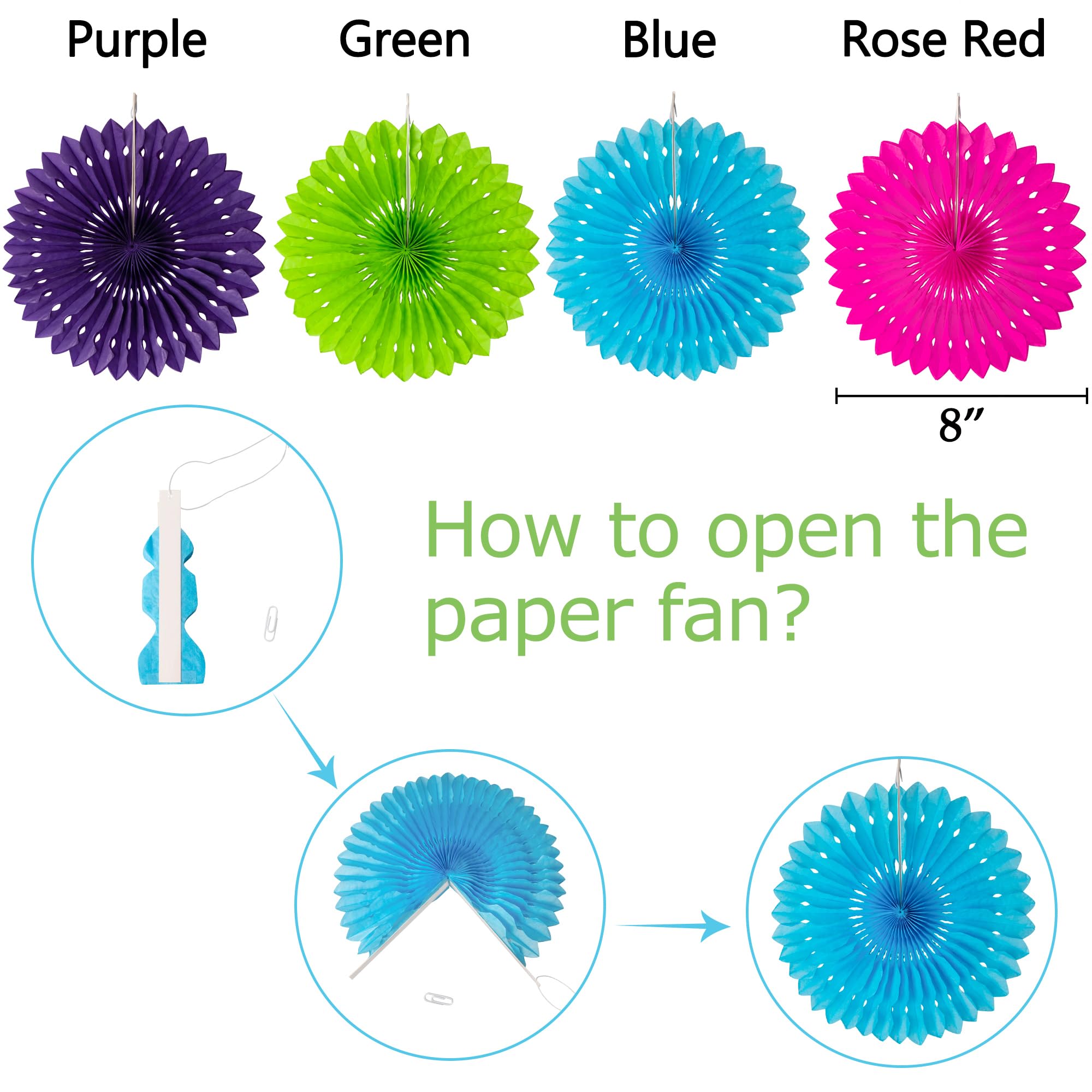 35Pcs Fiesta Paper Fan Party Decorations Set - Cinco De Mayo Pom Poms,Pennant,Garland String,Banner,Hanging Swirls Decor Supplie