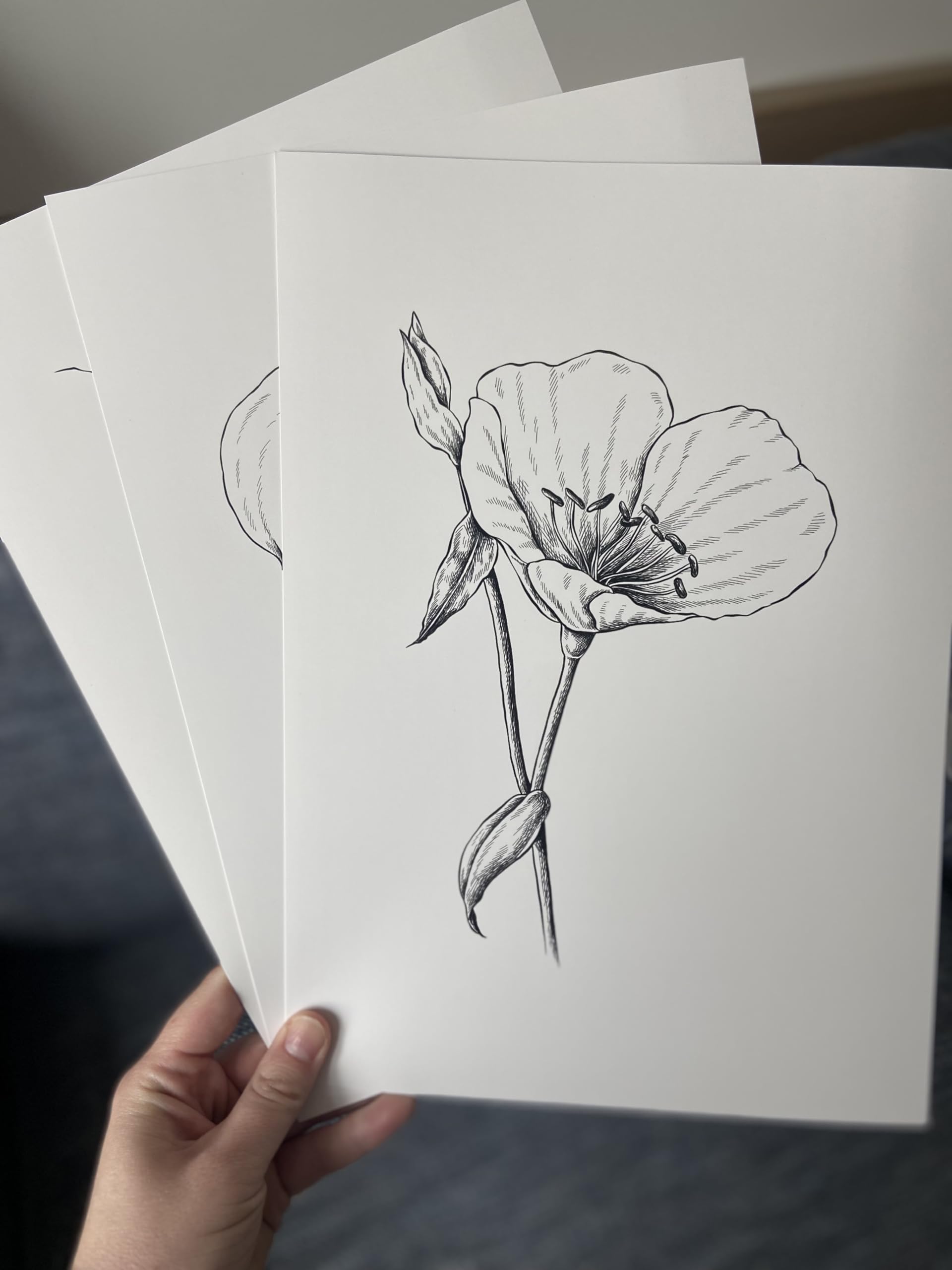 Wild Lily Flowers Set Of 3 Unframed Wall Art Prints, Abstract Tropical Plant Decor, Living Room Bedroom Bathroom Poster Home Dec