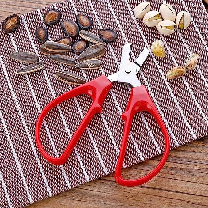 Red Nut Shell Cracker Peeling The Shell Artifact Stainless Steel Seed Pistachio Sheller Opener Peeling Pliers Protect Teeth Conv