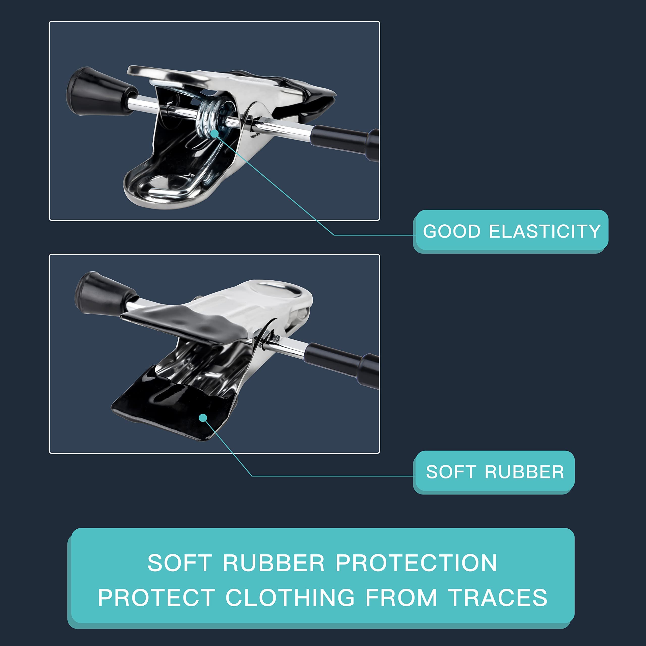 HWAJAN Pants Hangers with Clips 10 Pack Adjustable Skirt Hangers for Women Non-Slip Trousers Hanger for Jeans Clothes Hangers for Pants Heavy Duty Space Saving Shorts Hangers Black 12Inch