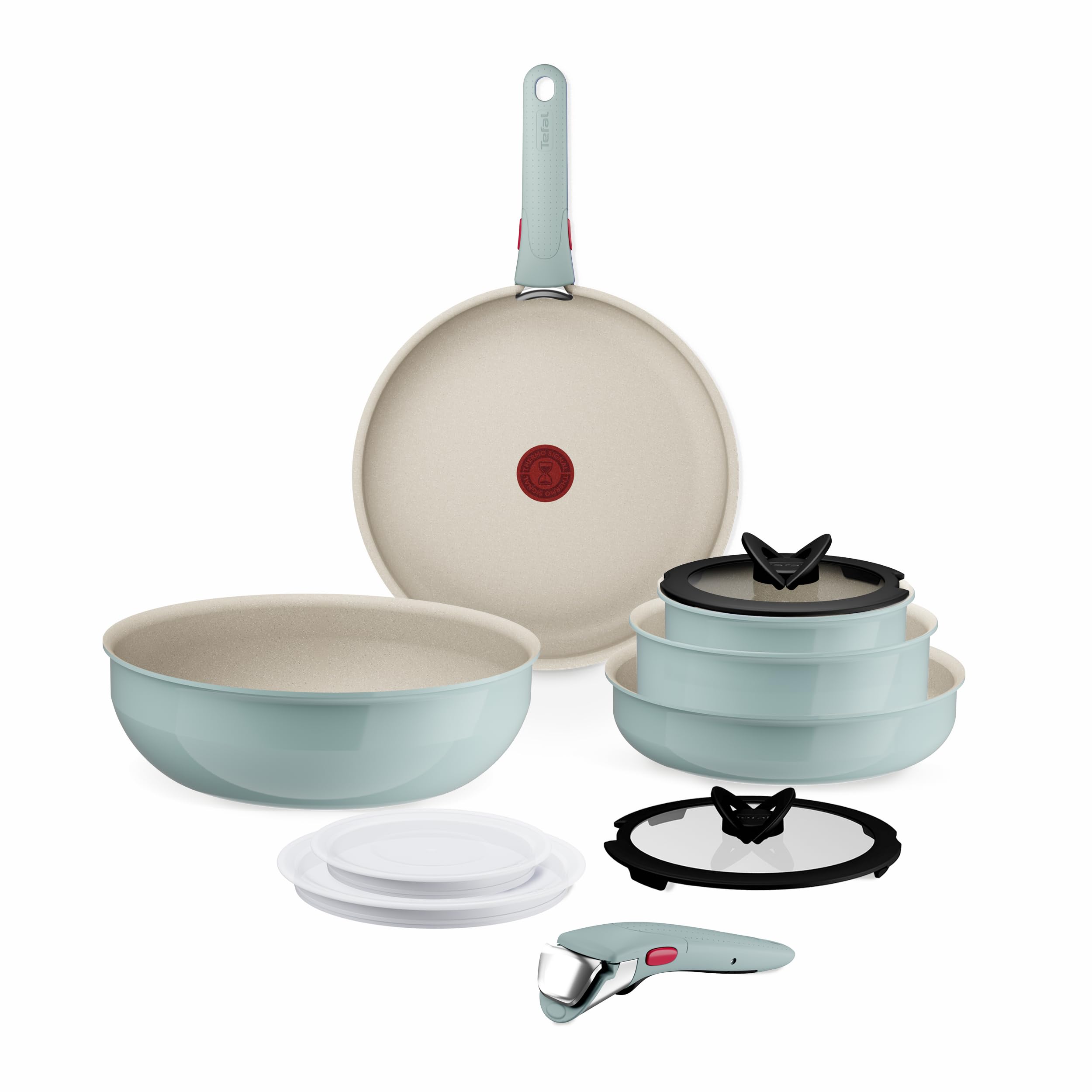 Tefal Ingenio Serenity Mineralia L828SB04 Cookware Set 11 Pieces NonStick Coating Space Saving Stackable Suitable for All Hobs 