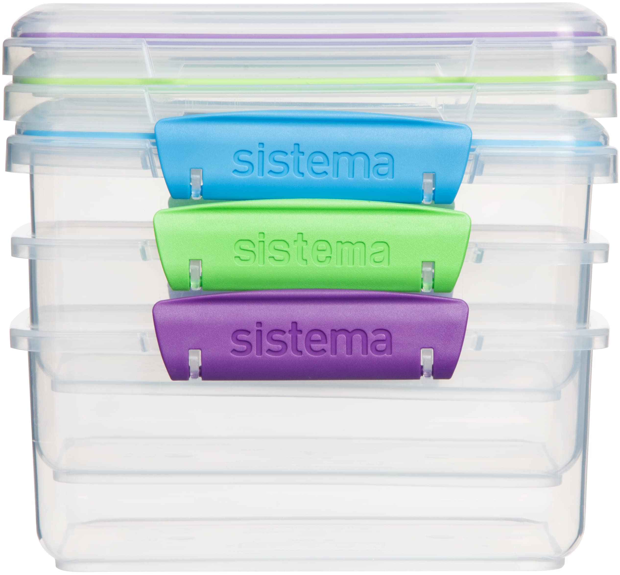Sistema Food Storage, Polypropylene Assorted, 1L X 3