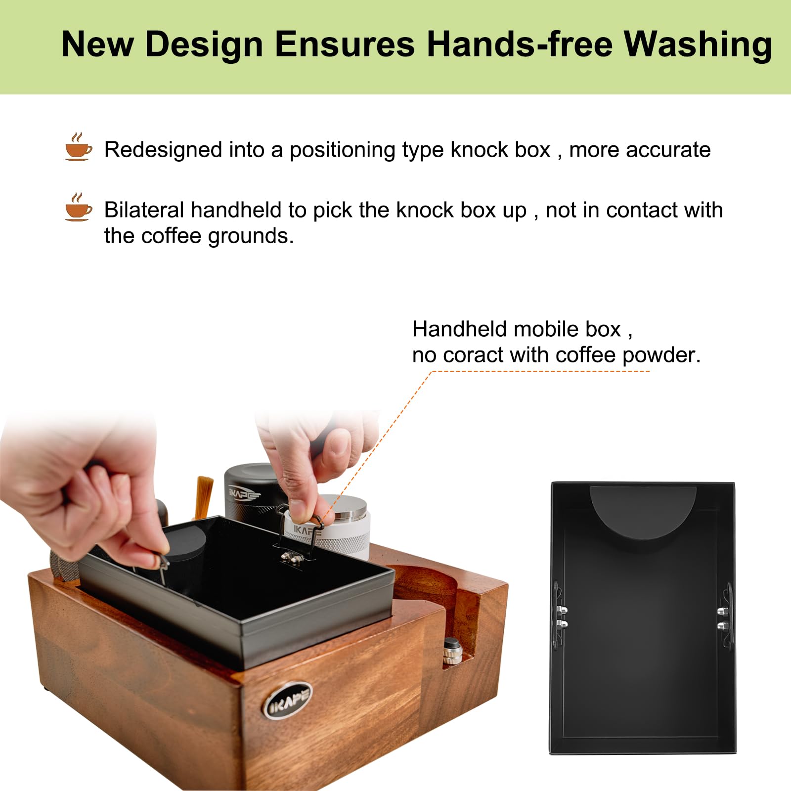 Ikape V2 Espresso Knock Box, 54Mm Espresso Coffee Organizer Box Fit For Storage 51 To 54Mm Espresso Tamper, Distributor, Portafi
