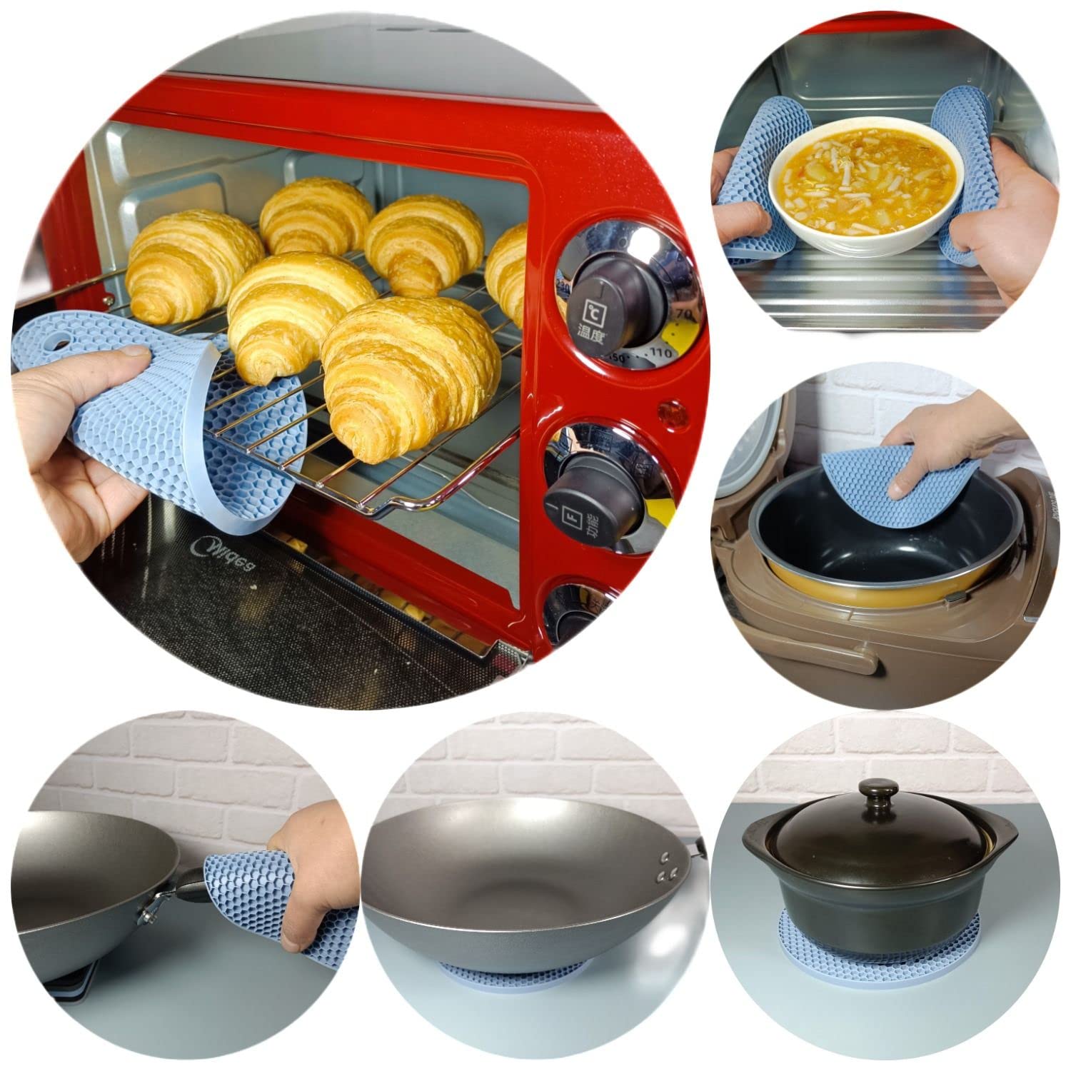 Hotsyang Trivets For Hot Pots And Pans For Quartz,Trivets For Hot Dishes Decorative,Silicone Trivets For Kitchen Counter Heat Re