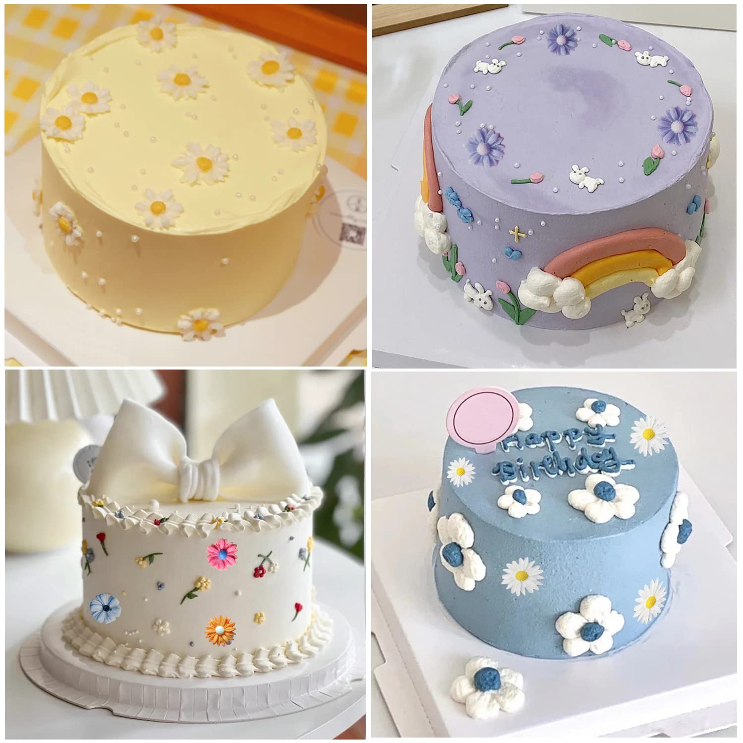 Mujiang Daisy Chrysanthemum Flower Silicone Fondant Molds For Cake Decorating Chocolate Candy Clay Gum Paste Set Of 4