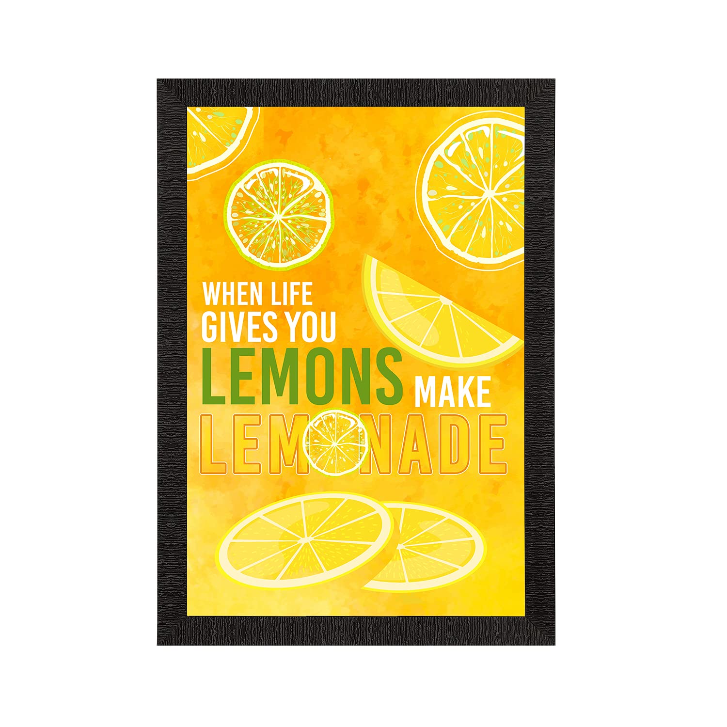 eCraftIndia When Life Gives You Lemons Make Lemonade Motivational Quote Satin Matt Texture UV Art Painting