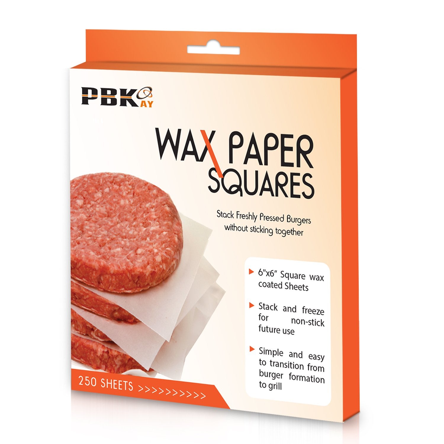 Hamburger Patty Paper Sheets, Wax Paper Squares 250 pcs 6 x 6 Non-Stick