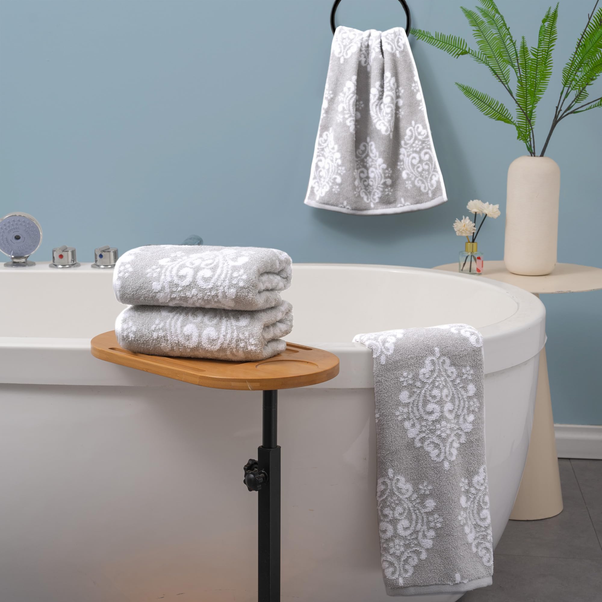 Hand Towels For Bathroom, 4Pc 16''X27'' - 100% Cotton | Quick Dry | Absorb | Lightweight, Decorative Hand Towels For Bathroom, G