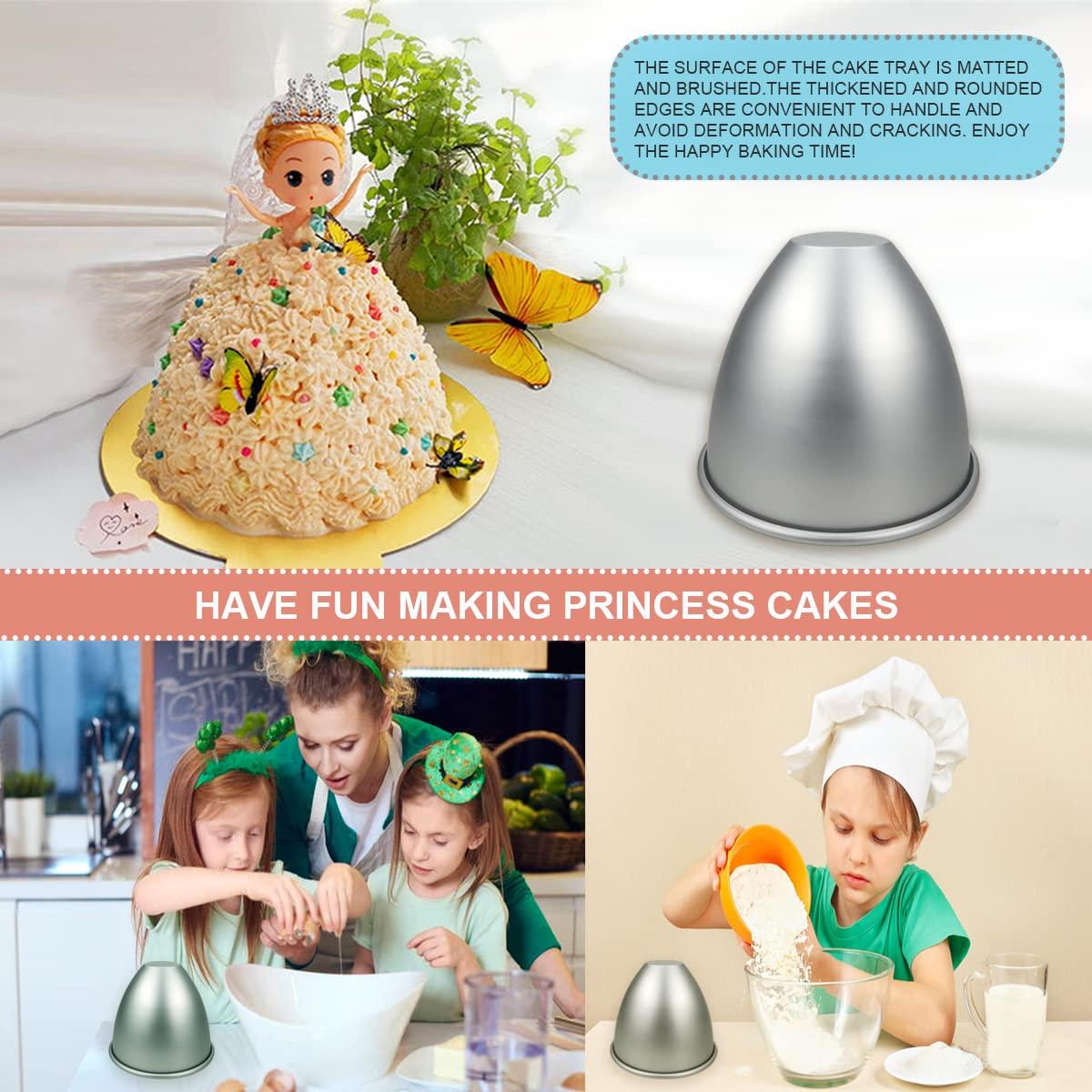 Doerdo Doll Dress Cake Pan Mold Princess Doll Cake Bottom Mold Baking Dessert Mold For Home Party, 13X11.5Cm