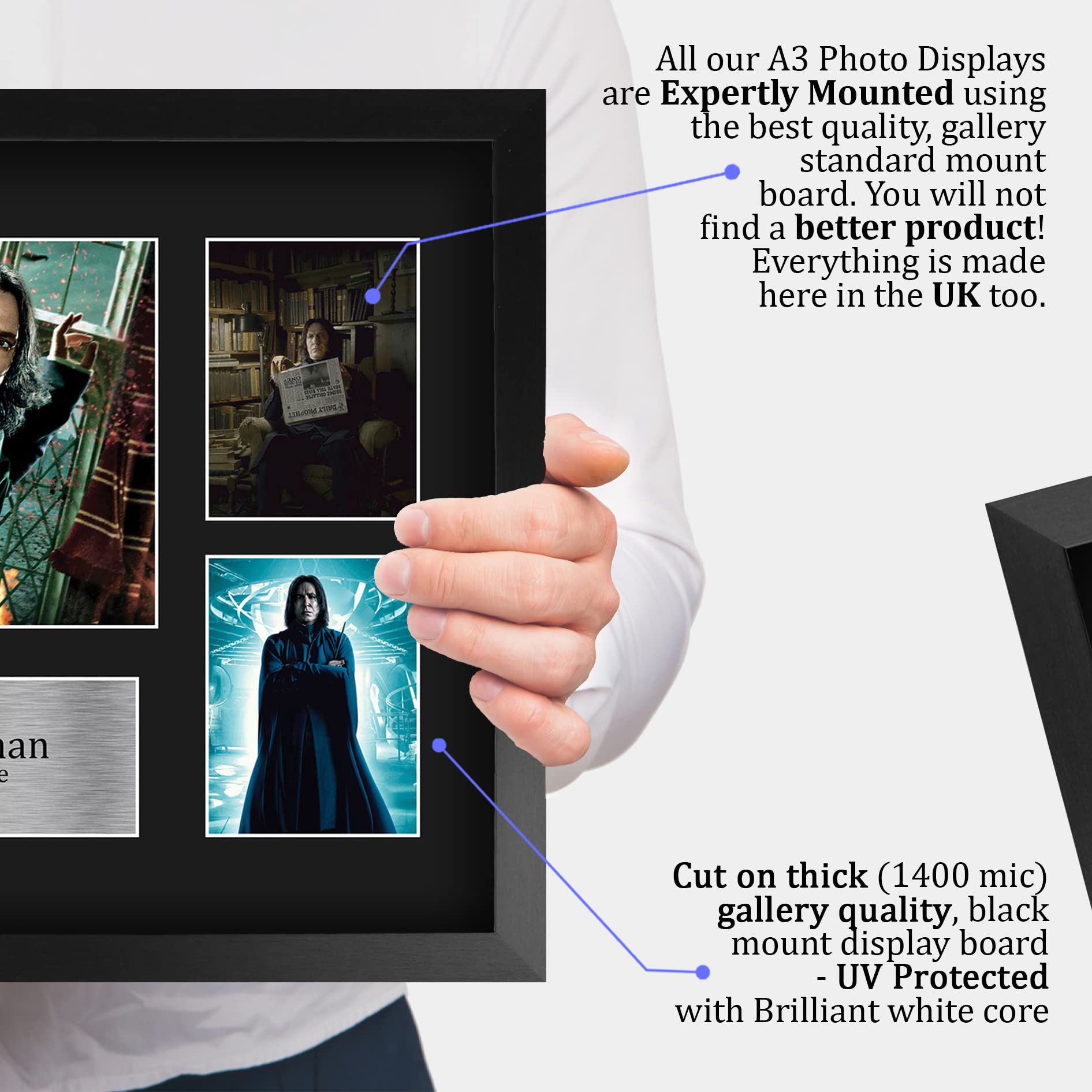 HWC Trading Alan Rickman Harry Potter Severus Snape Autographed 16x12 Framed Display - Movie Memorabilia for Fans