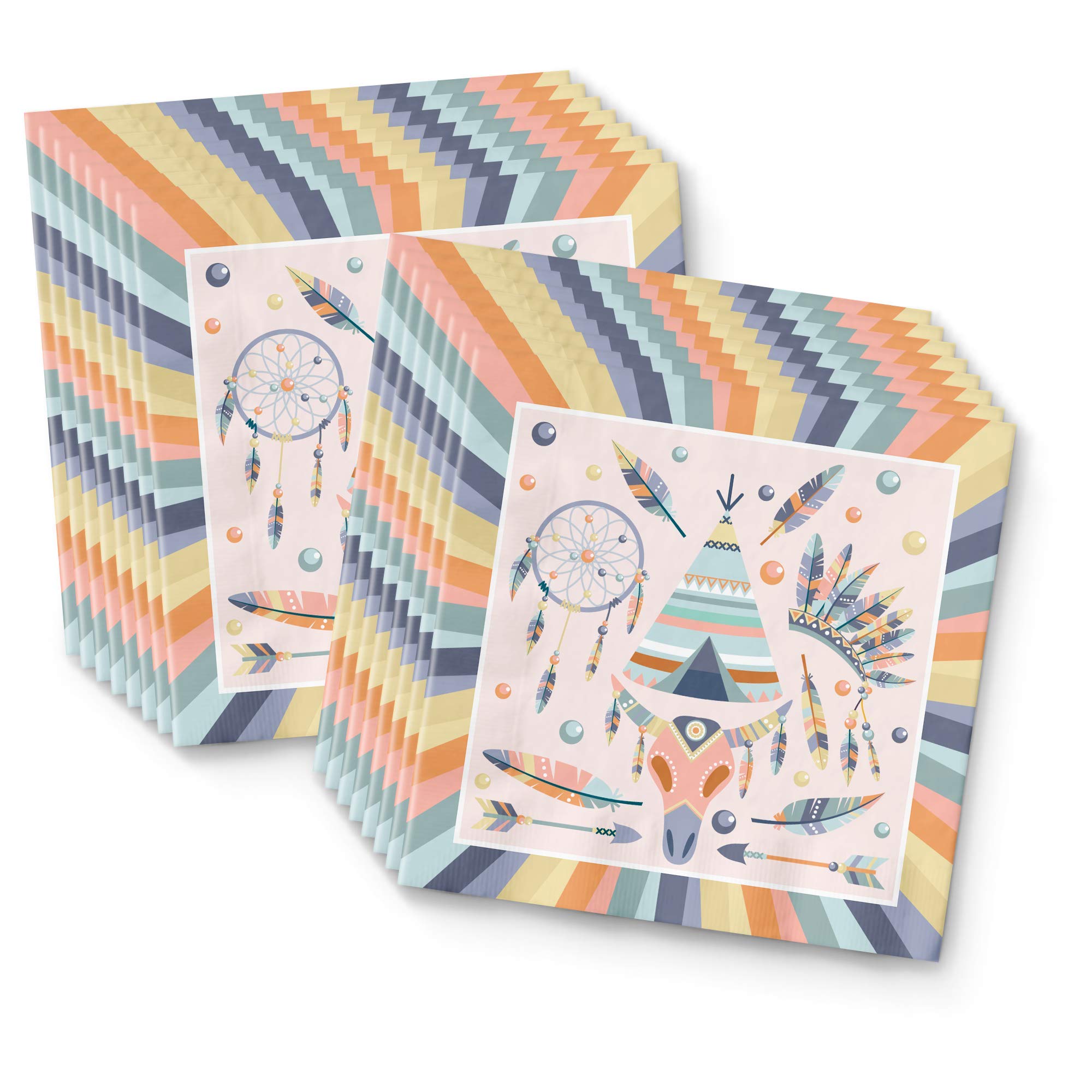 Tribal Boho Birthday Party Supplies Set Plates Napkins Cups Tableware Kit for 16