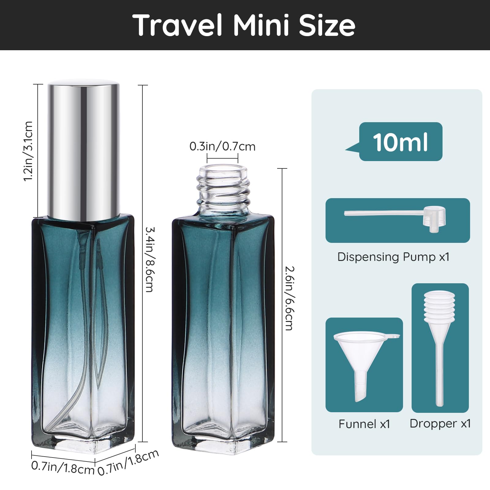 Segbeauty Glass Perfume Bottle Set, 5 Pack Of 10Ml Mini Travel Atomizer Sprayer For Perfume, Empty Refillable Press Pump Bottle