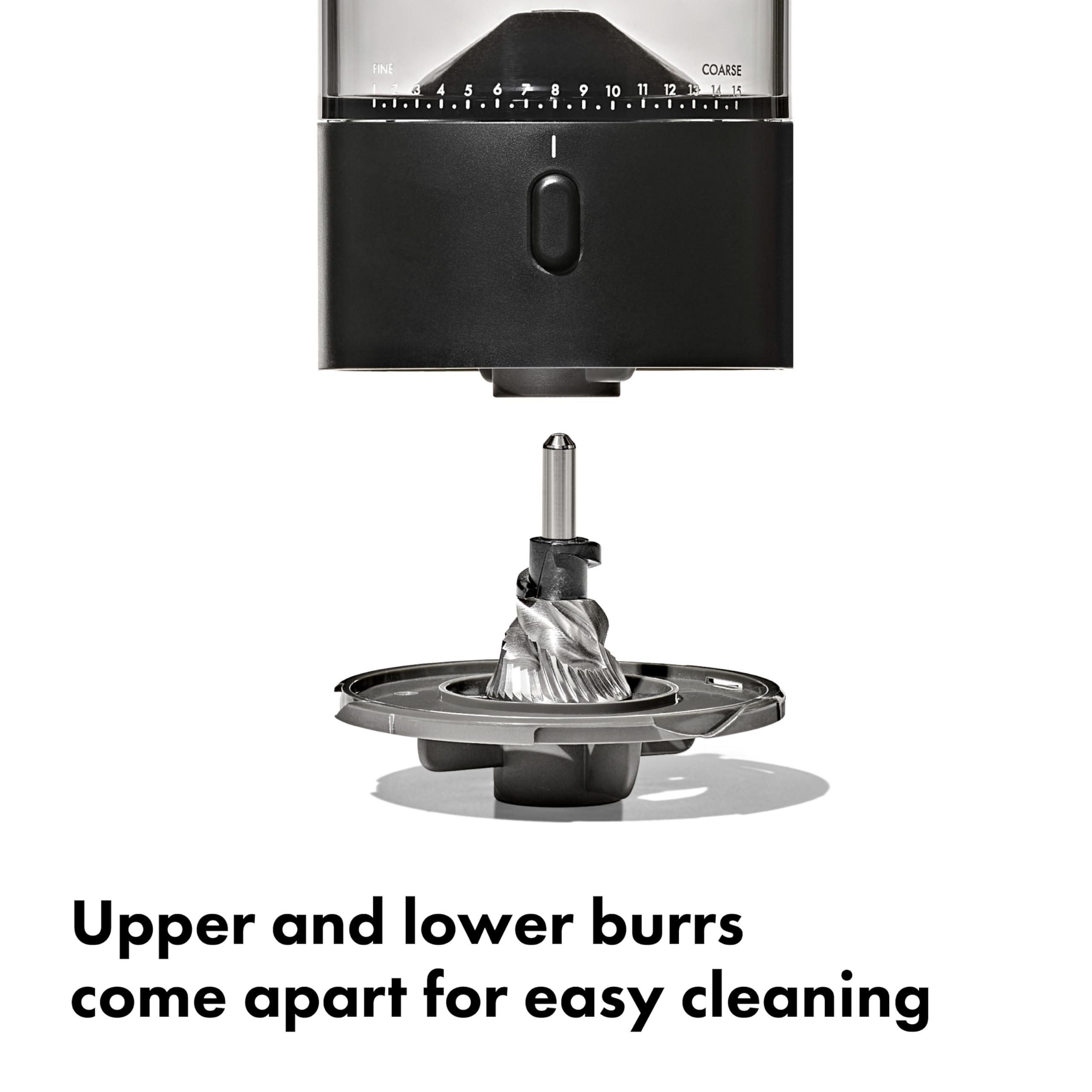 OXO Brew Compact Conical Burr Coffee Grinder, 50g, Black, Plastic, Model 8720800