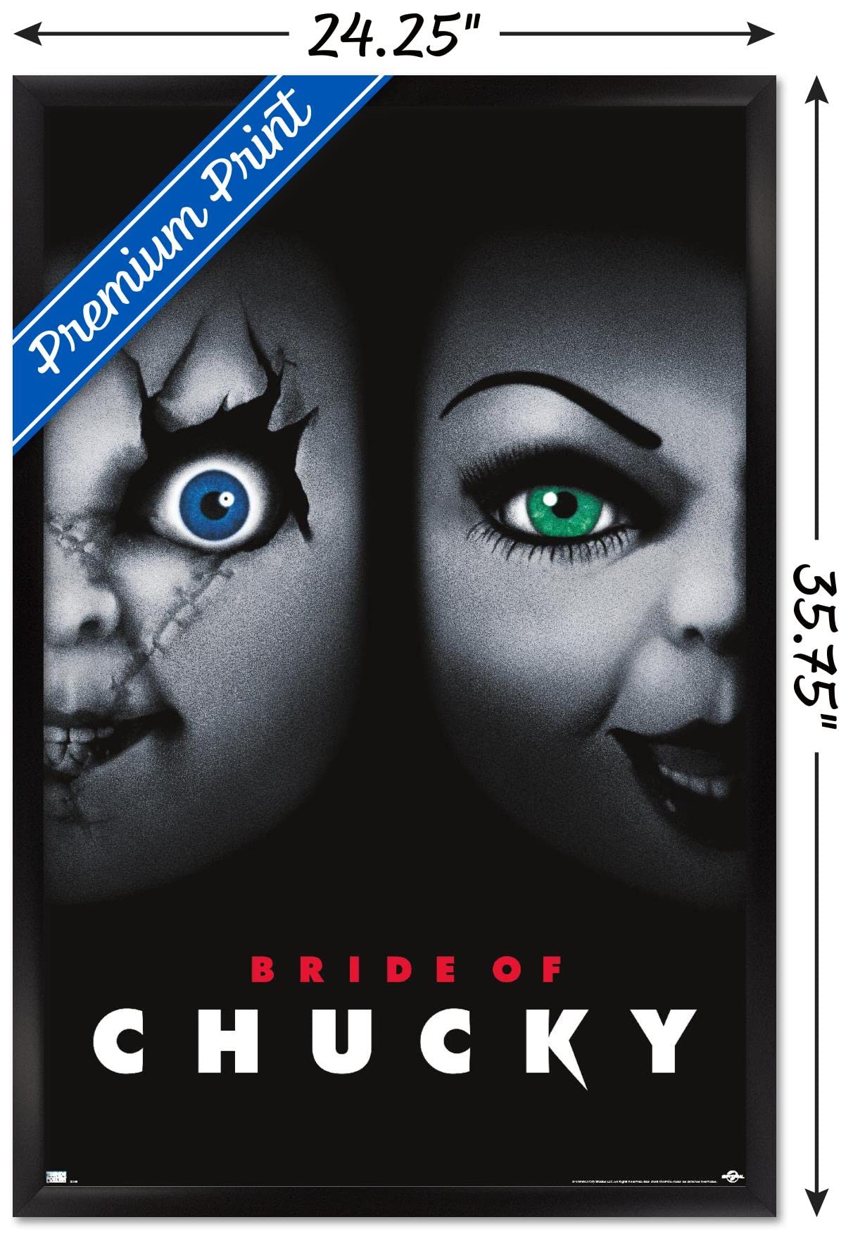 Trends International Child'S Play: Bride Of Chucky - One Sheet Wall Poster, 22.375'' X 34'', Black Framed Version