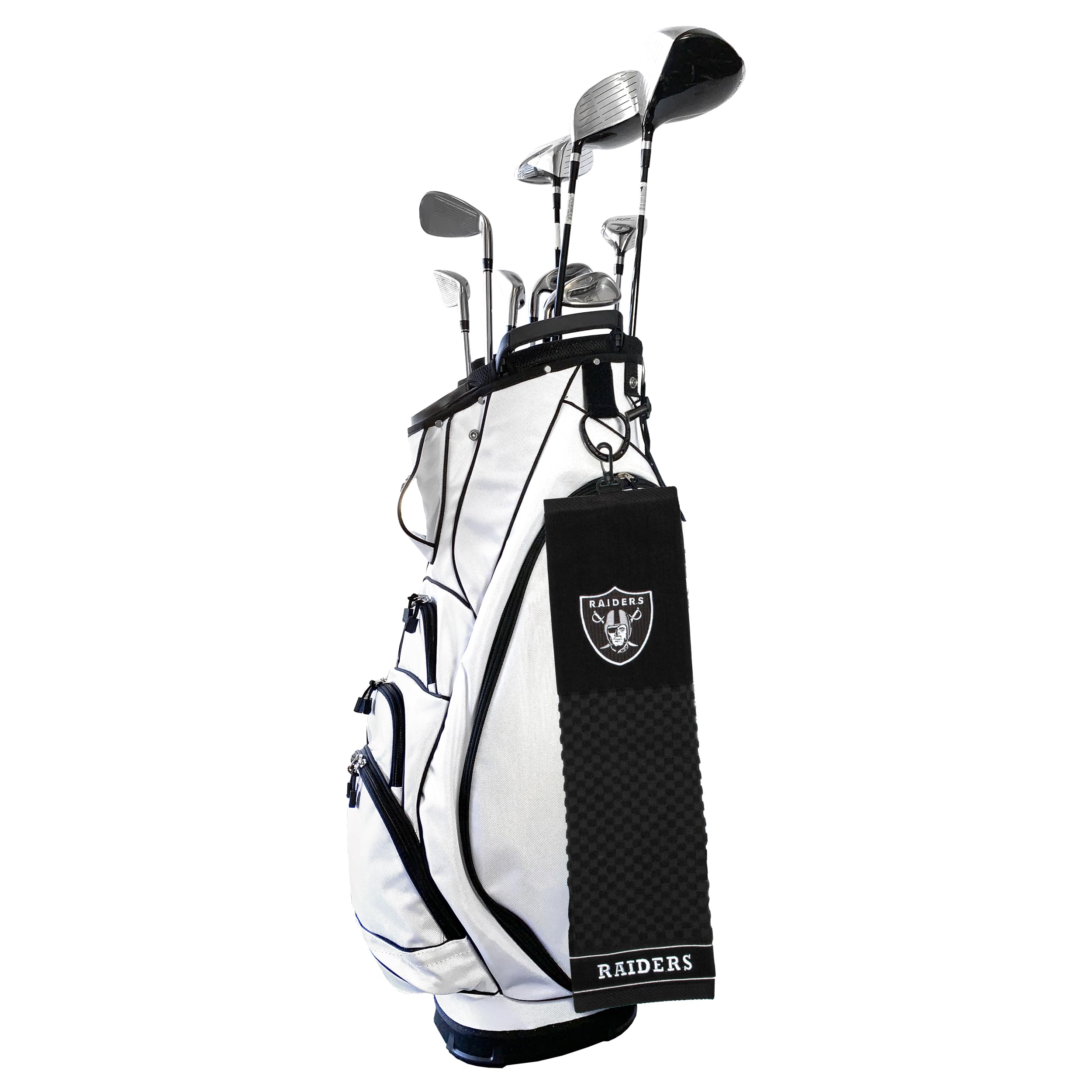 Team Golf Nfl Las Vegas Raiders Embroidered Golf Towel Embroidered Golf Towel, Checkered Scrubber Design, Embroidered Logo