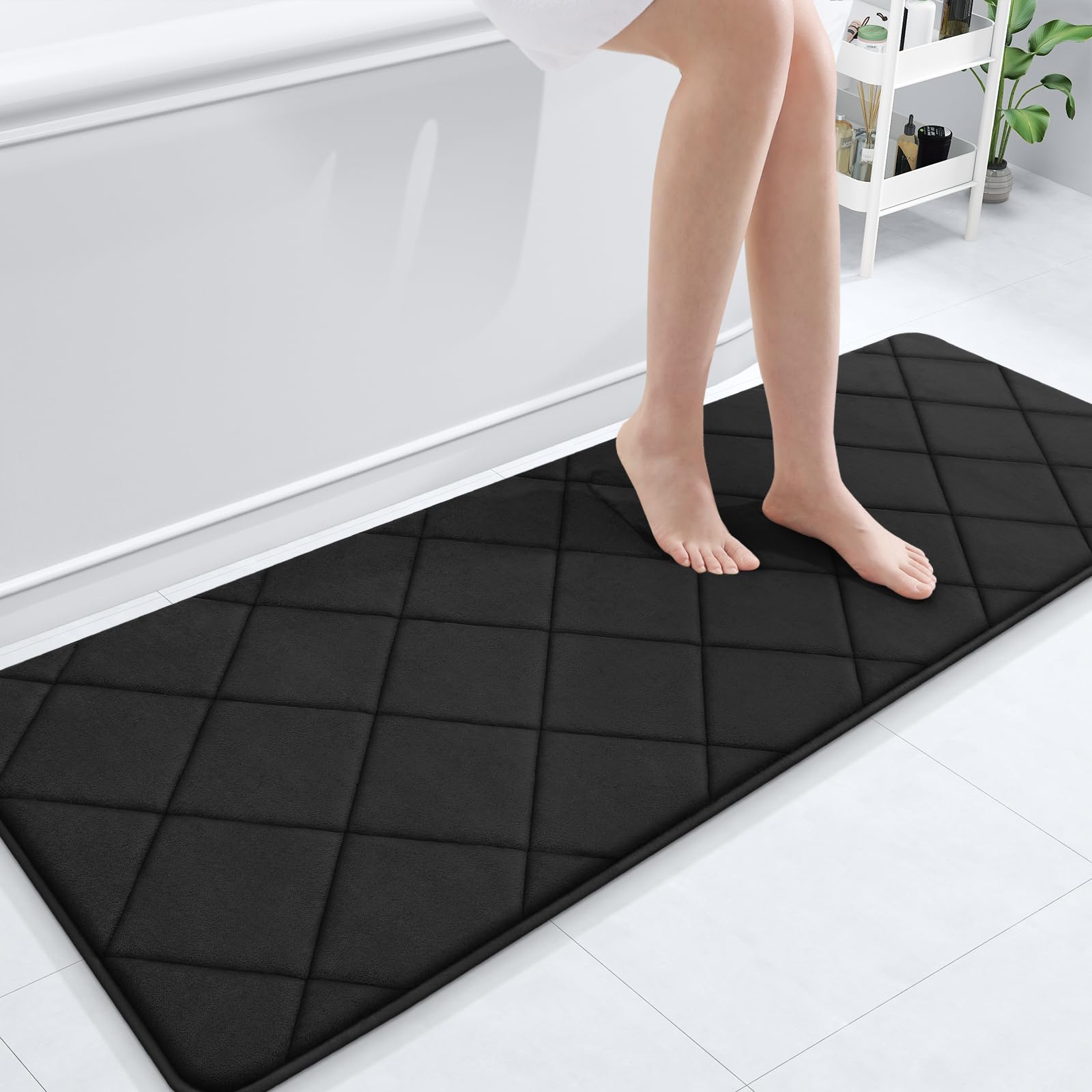 Olanly Memory Foam Bath Mat 59X20, Ultra Soft And Absorbent Bathroom Mat, Machine Washable Bathroom Rugs, Comfortable, Thick Bat