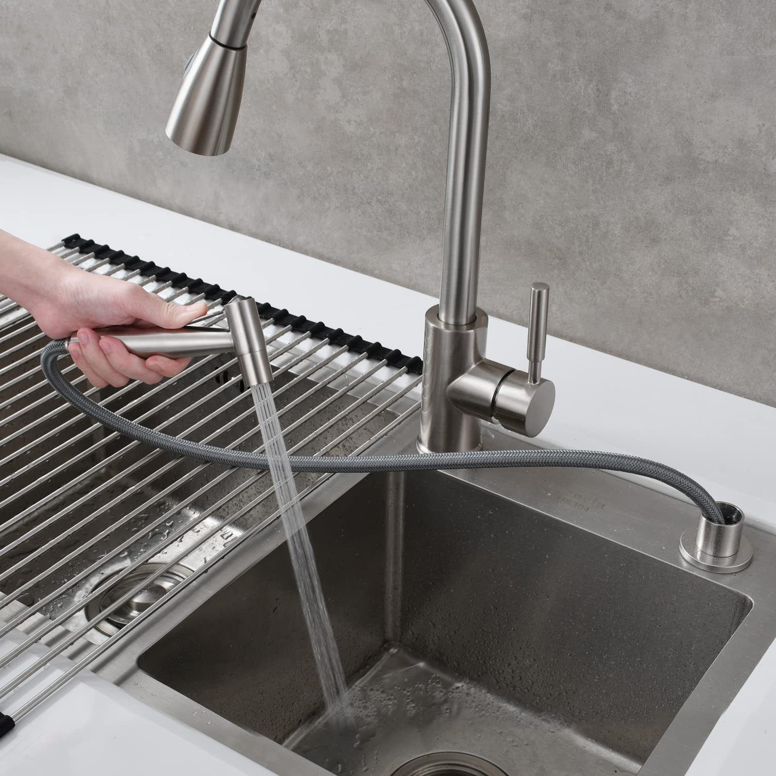 Ciencia Stainless Steel Kitchen Sprayer Set Hand Held Sprayer For Kitchen Sink Brushed Nickel, Ws030F