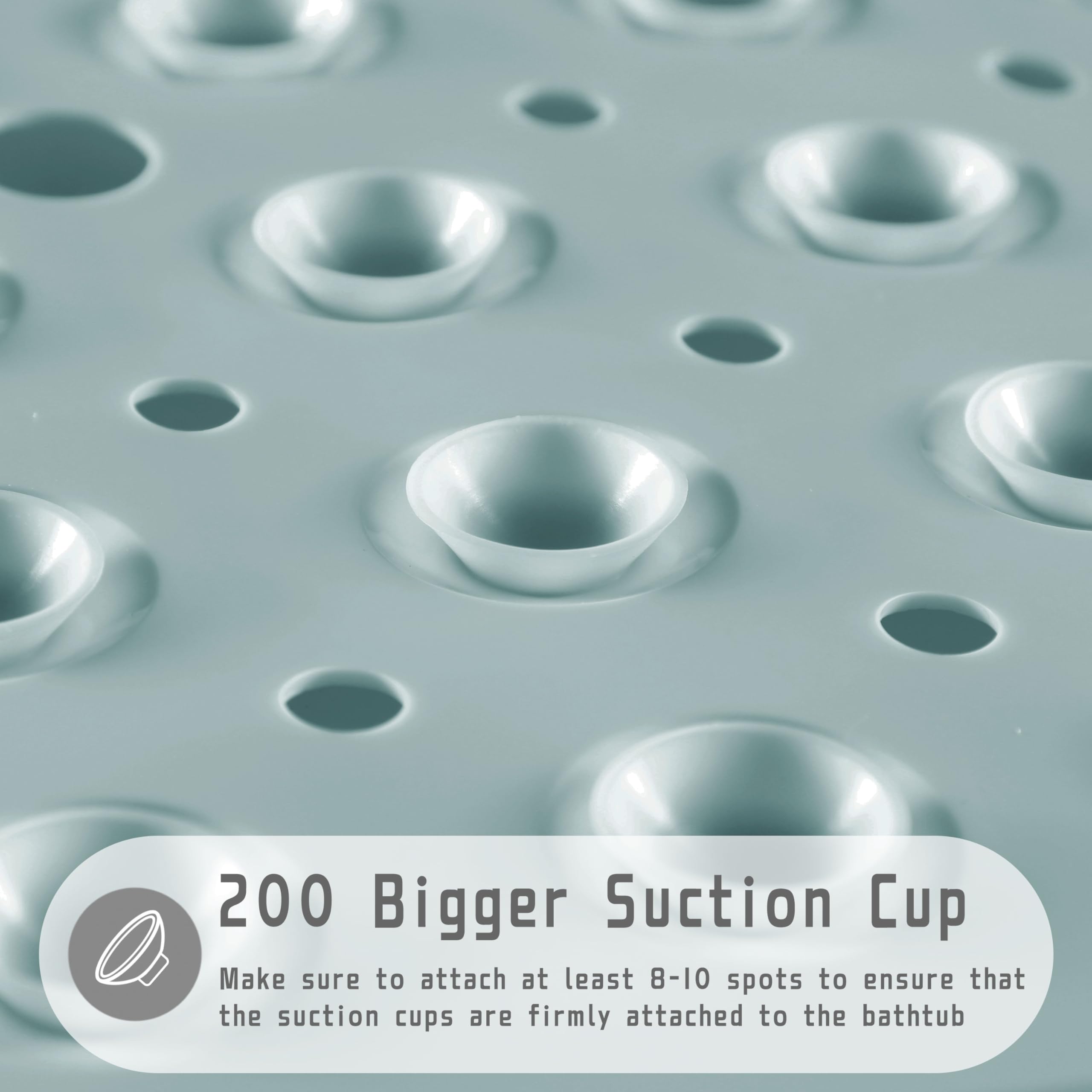 Yimobra Shower Mat Bathtub Mat Non Slip 40 X 16, Bath Mat For Tub Floor With Big Suction Cups And Drain Holes, Machine Washable