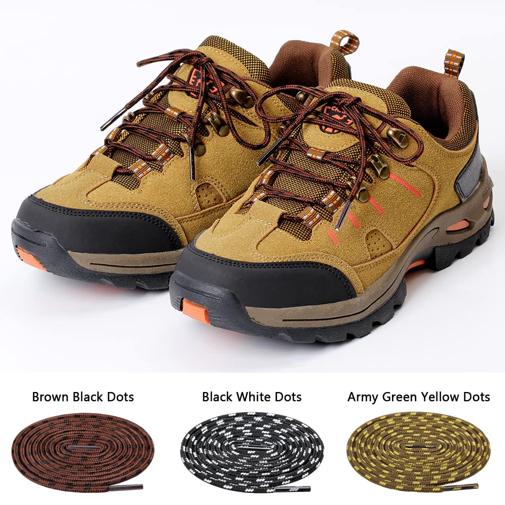 Upugo 3 Pair Boot Shoe Laces, Round Shoelaces For Athletic Running Hiking Sneakers Shoes Boot