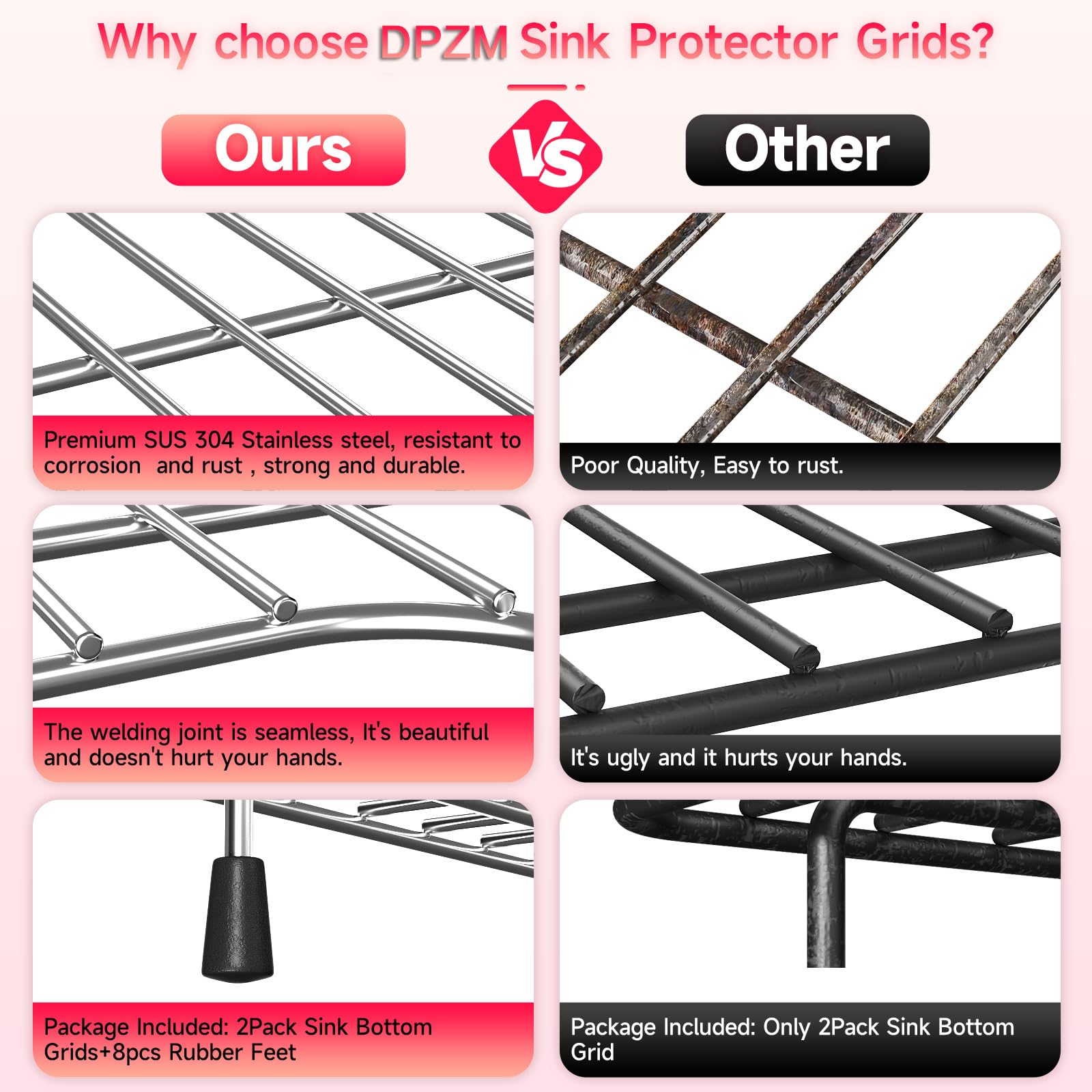 Dpzm 26.18'' X 14.76'' K-6449-St Stainless Steel Bottom Basin Rack, Sink Protector For Kohler Sink Racks Whitehaven 5827 And K-5