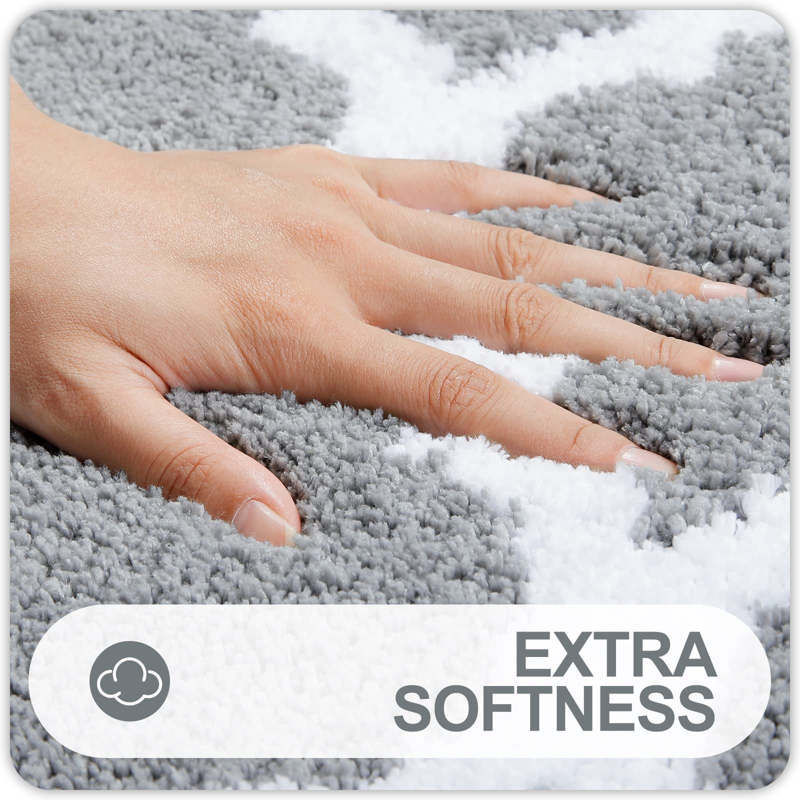 Olanly Bathroom Rugs 47X20, Soft And Absorbent Microfiber Bath Rugs, Non-Slip Shaggy Shower Carpet, Machine Wash Dry, Bath Mats