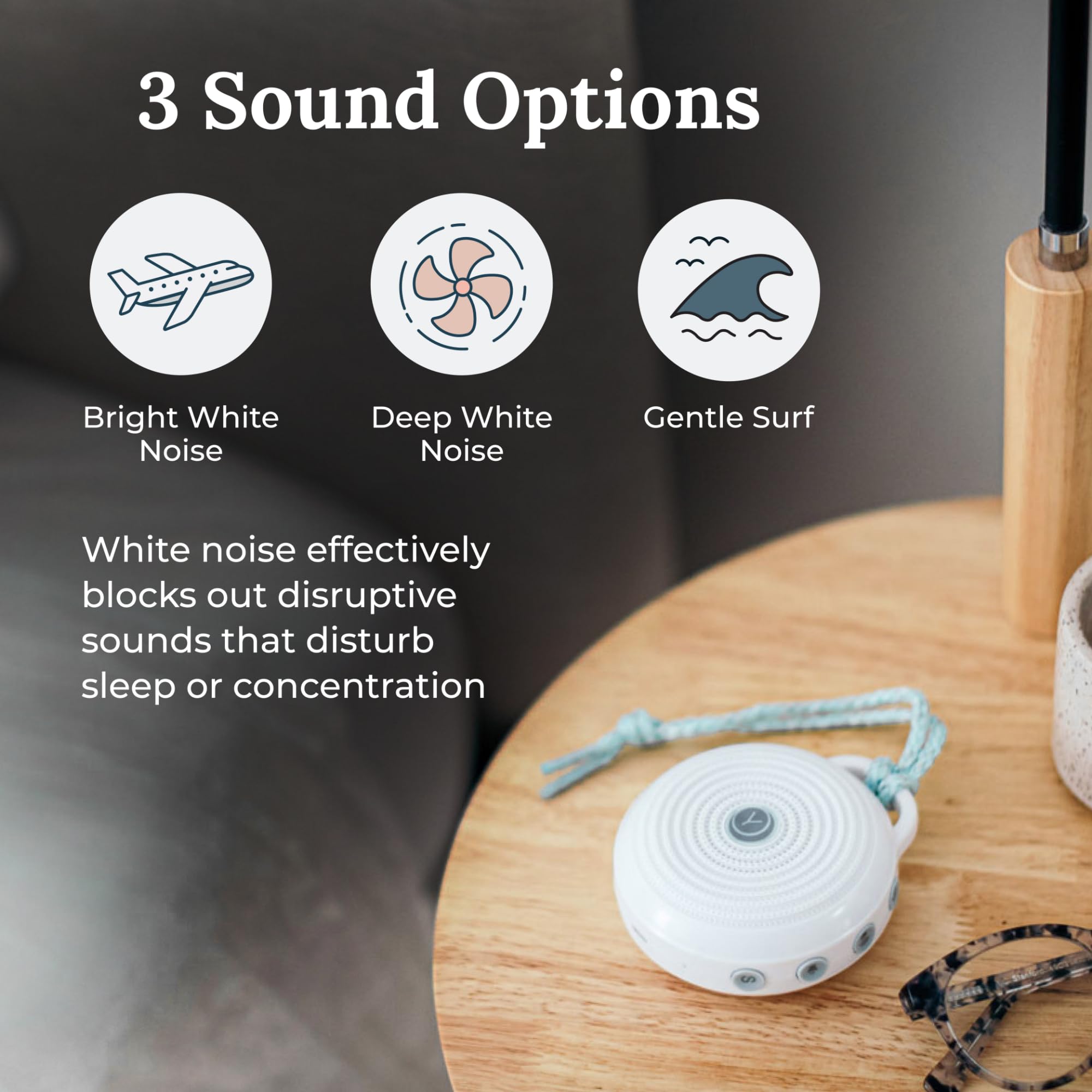 Yogasleep Rohm Portable White Noise Machine for Travel 3 Soothing Natural Sounds + Volume Control Sleep Therapy for Adults & Baby 2-Pack