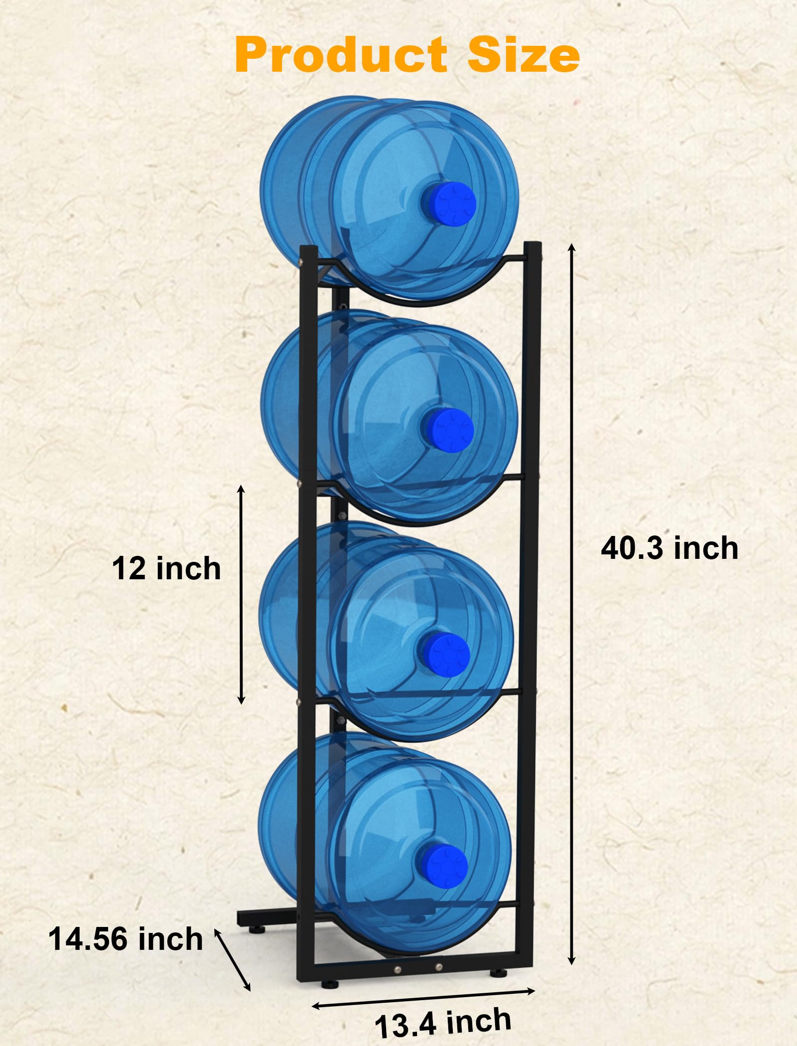 Mylolf 3&5 Gallon Water Jug Holder: 3 4 5 6 Tier Storage 5 Gallon Coller Water Bottle Rack - 5 Gal Stackage Container Organizer