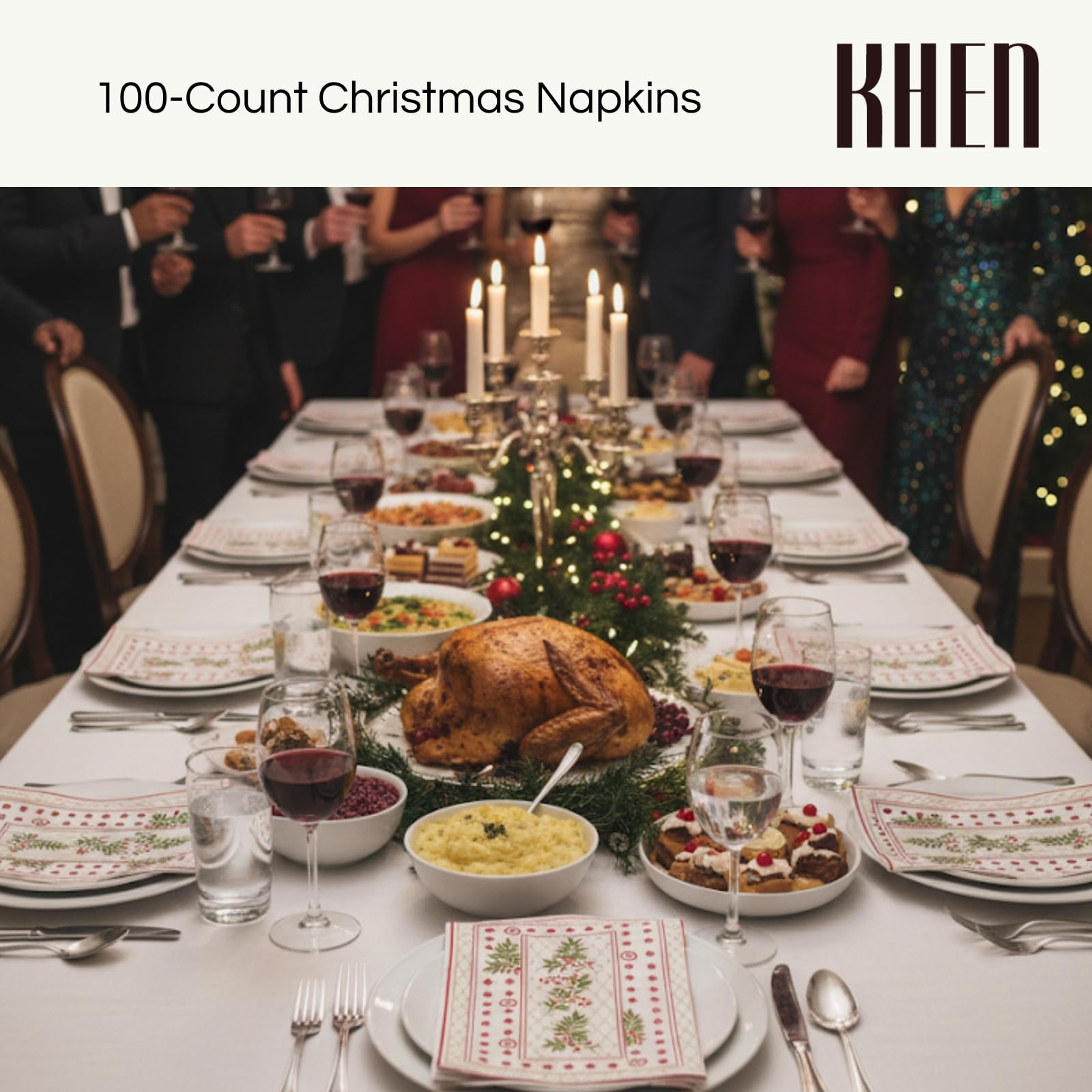Christmas Disposable Napkins 100 Pieces