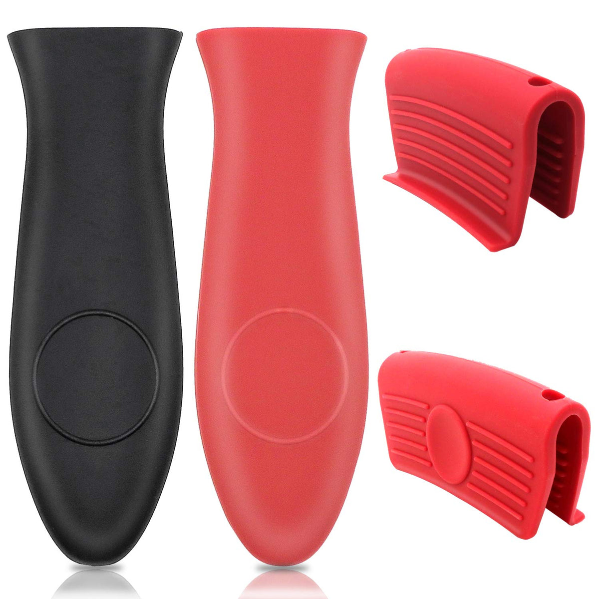 Aywfey 4 Pieces Silicone Hot Handle Holder, Heat Resistant Cast Iron Handle Cover, Cookware Grip Handle, Non Slip Pot Handle Cov