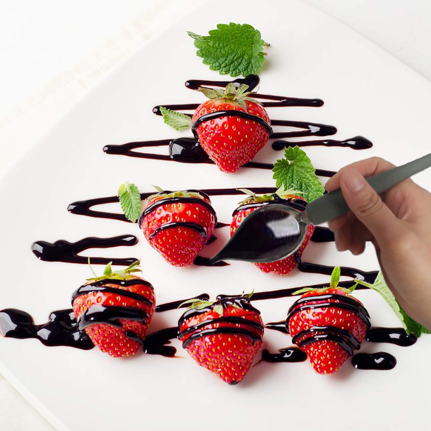 6 Candy Dipping Tools Chocolate Dipping Fork Spoons Set 2 Culinary Drawing Decorating Spoon Set,Stainless Steel Chef Art Pencil