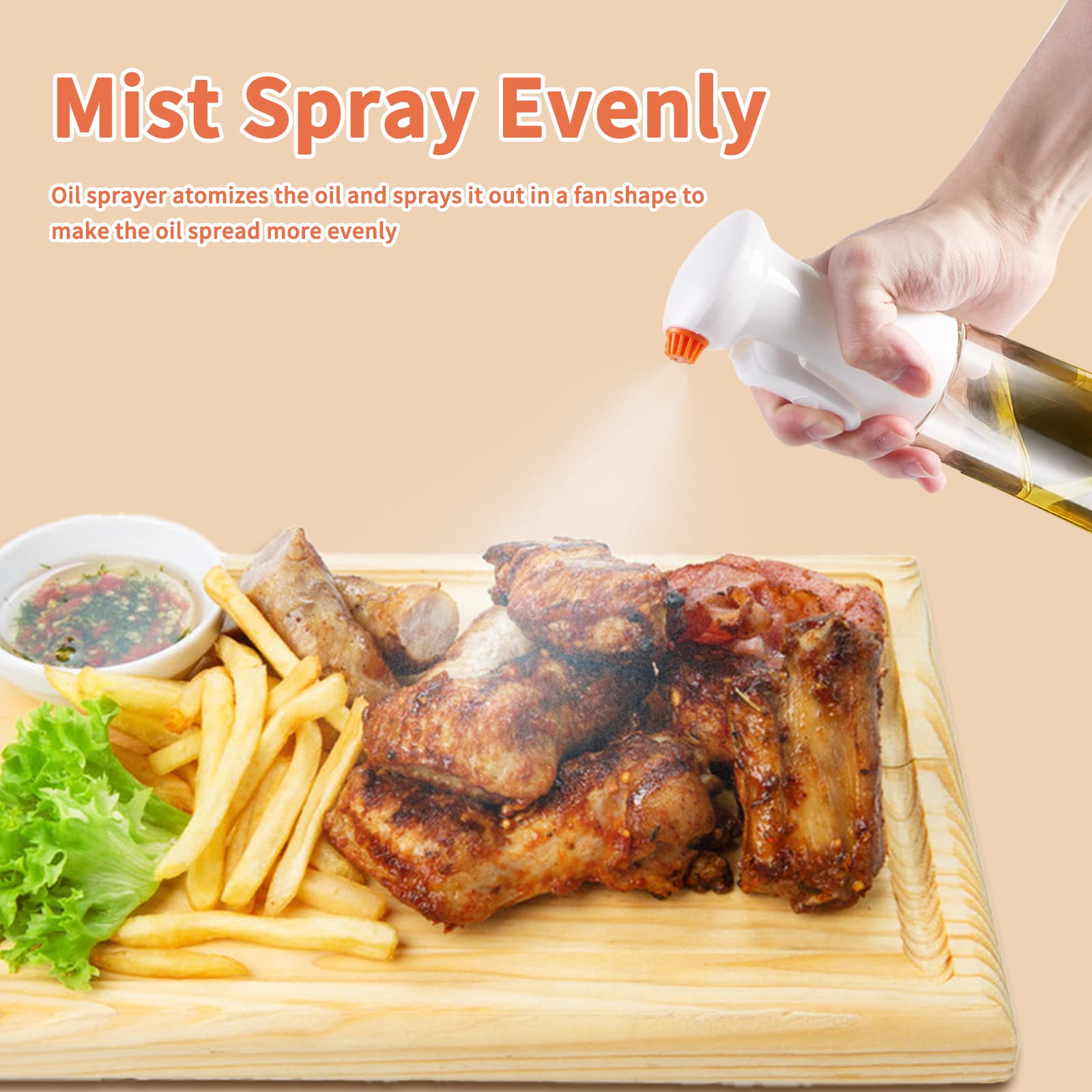 Oil Sprayer for Cooking  Olive Oil Sprayer  2 Pcs Olive Oil Spray Bottle  230mL Oil Sprayer for Air Fryer Olive Oil Mister Spray Bottle for Cooking BBQ Salad Large Capacity Durable Glass Oil Spritzer