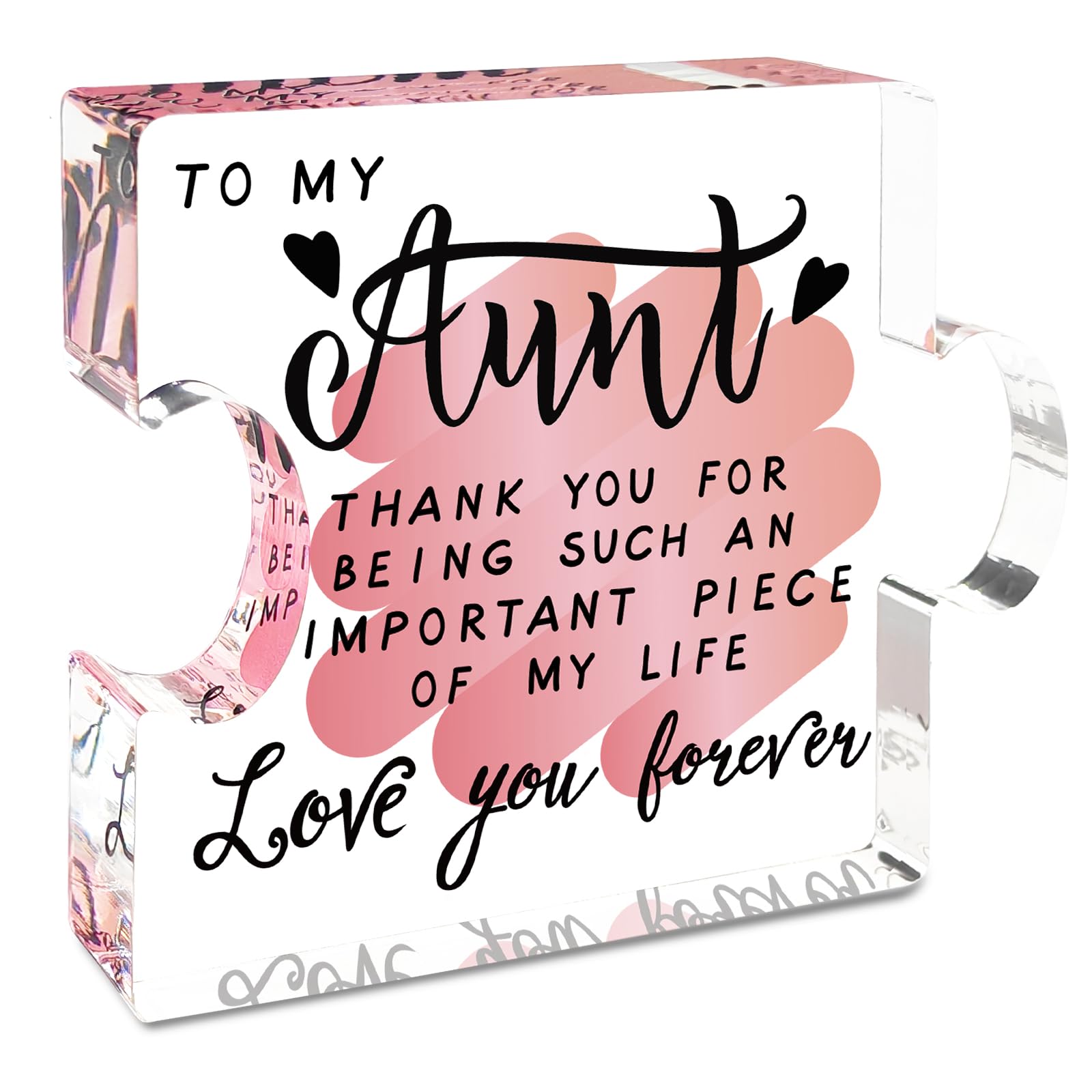 Aunt Gifts, Auntie Gift Ideas, Best Aunt Ever Gifts Acrylic Puzzle-Shaped Plaque Desk Decor for Aunt Birthday Gifts, Mother s D