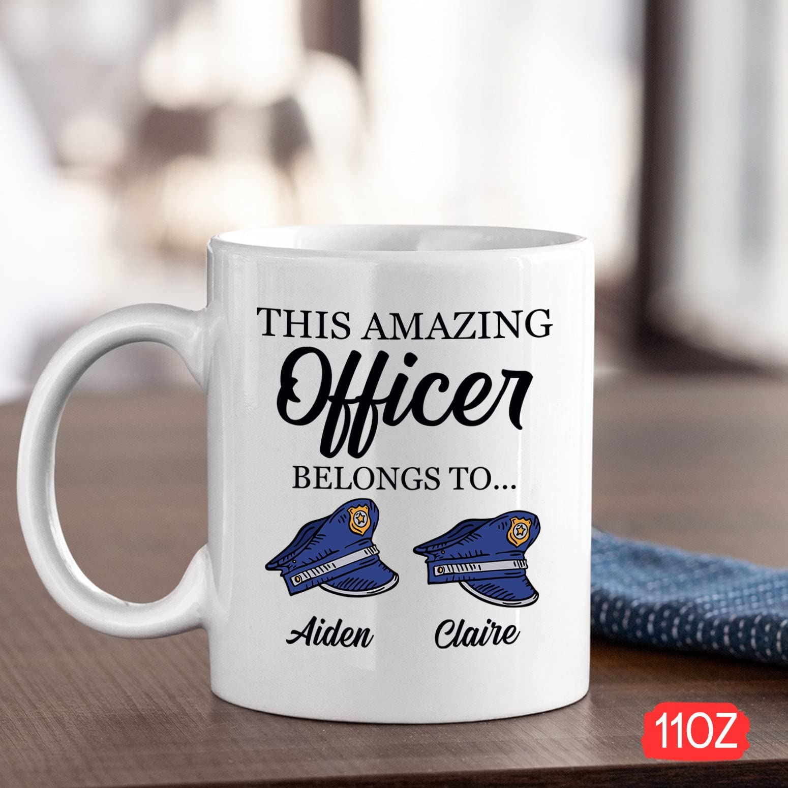 Custom Police Officer Mug, Personalized Law Enforcement Gifts, This Amazing Officer Belongs To Mug, Police Mug, Policeman Mug, G