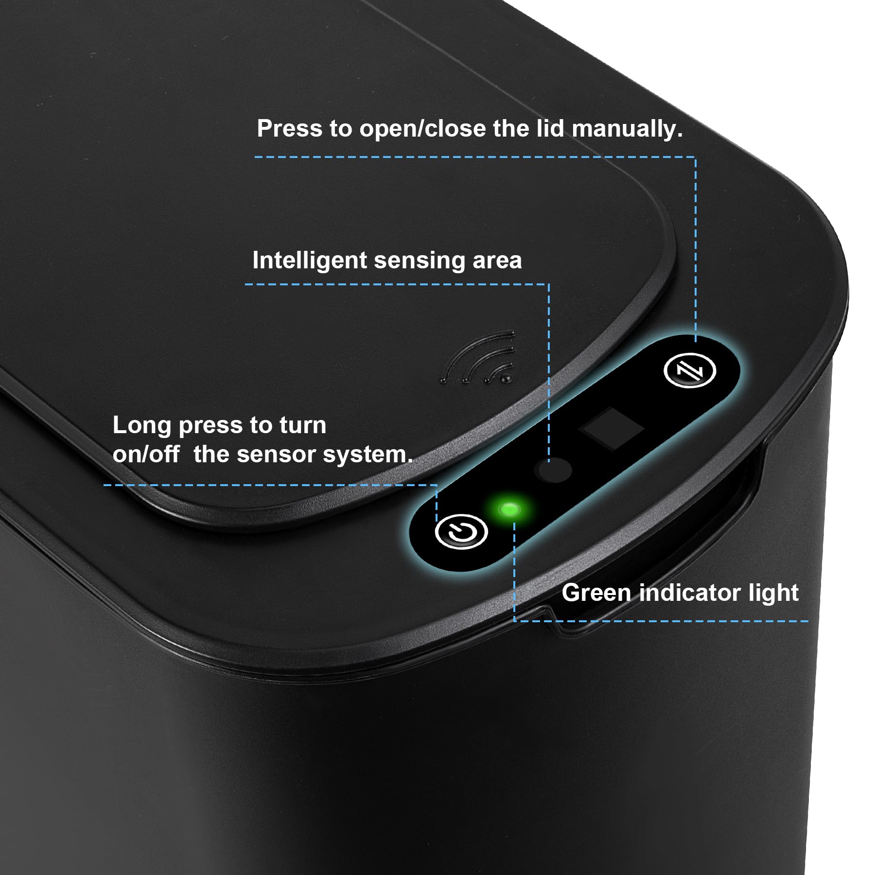 Cesun 5 Gallon Automatic Bathroom Trash Can, Touchless Motion Sensor Garbage Can With Lid, Smart Plastic Slim Wastebasket For Ba